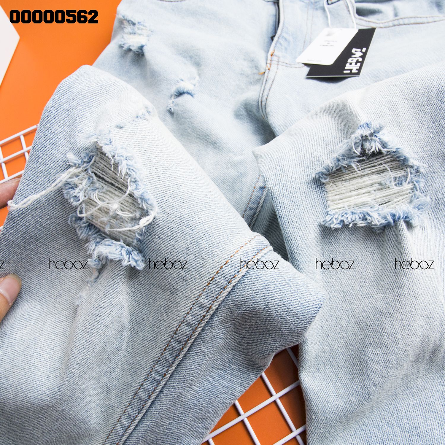 Quần jean HEBOZ slim 016(rách)