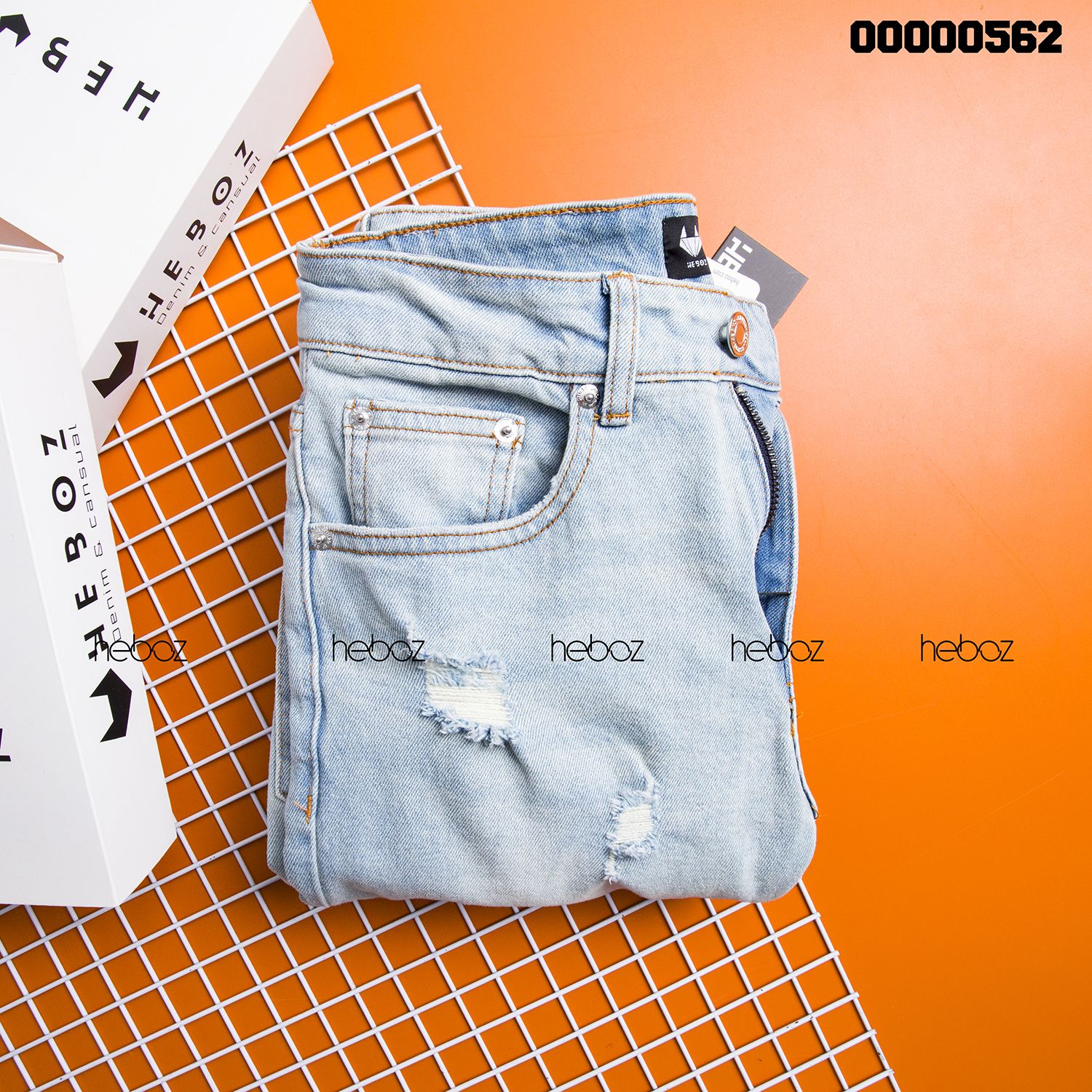 Quần jean HEBOZ slim 016(rách)