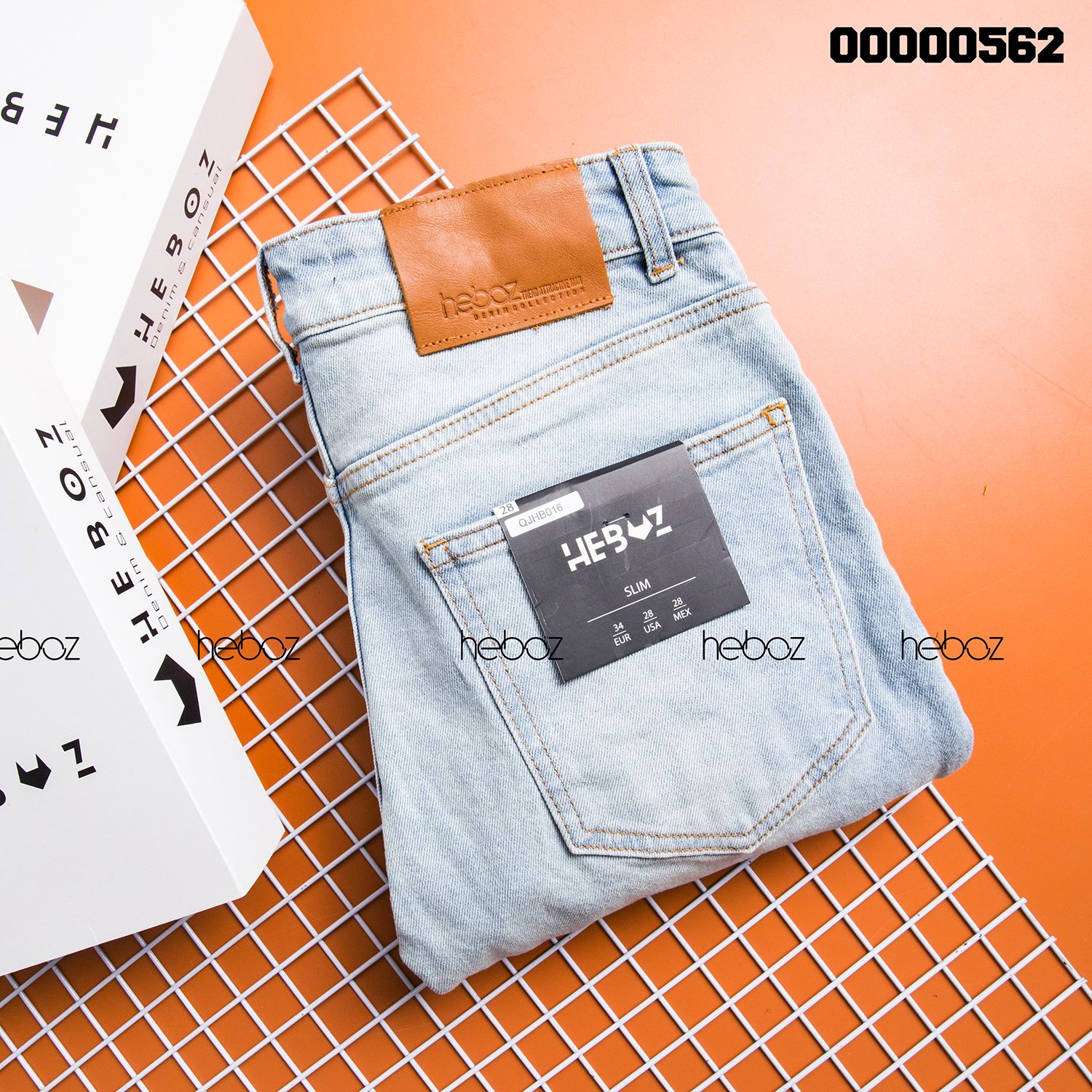 Quần jean HEBOZ slim 016(rách)