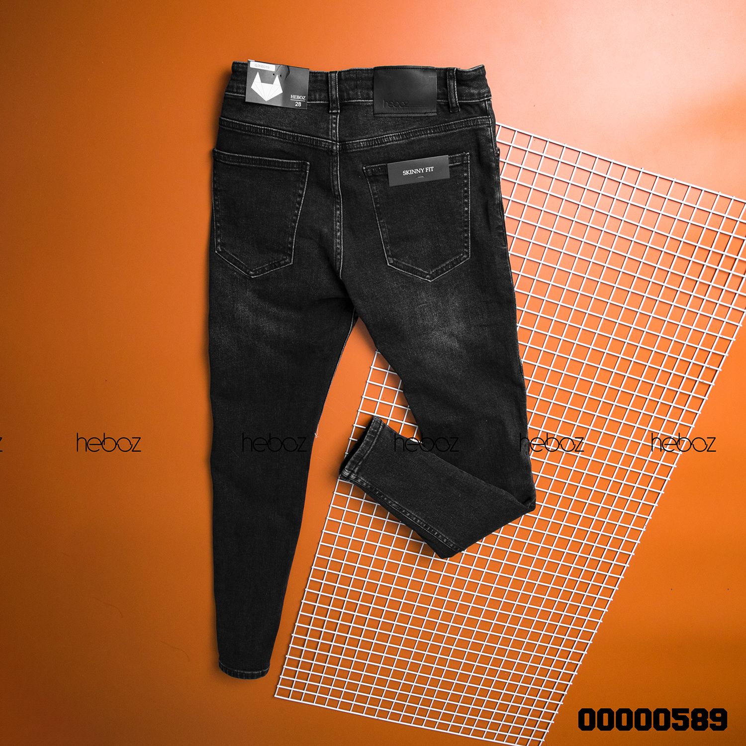 Quần jean Heboz 019 xám xước (skinny)