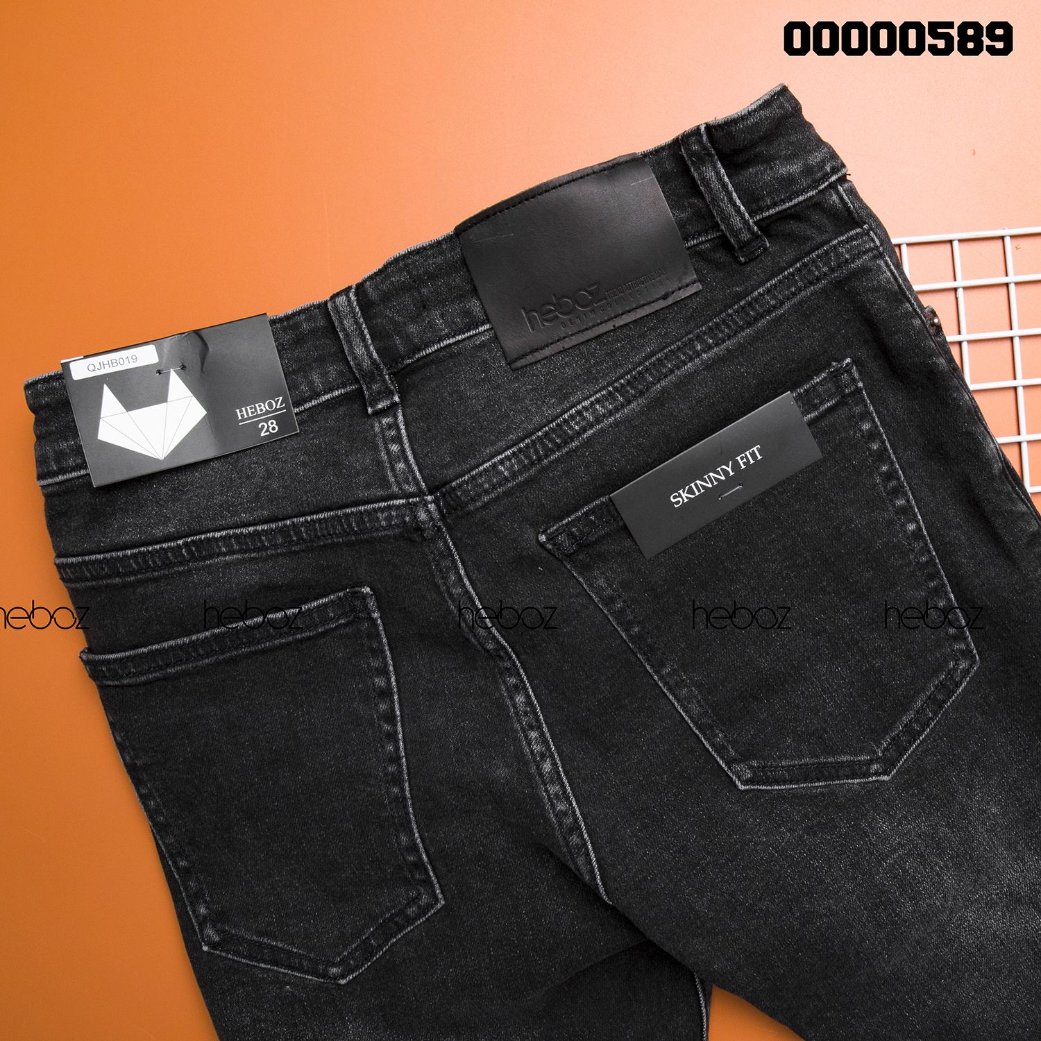 Quần jean Heboz 019 xám xước (skinny)