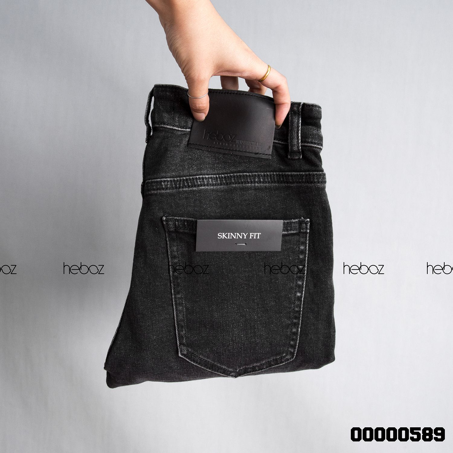 Quần jean Heboz 019 xám xước (skinny)