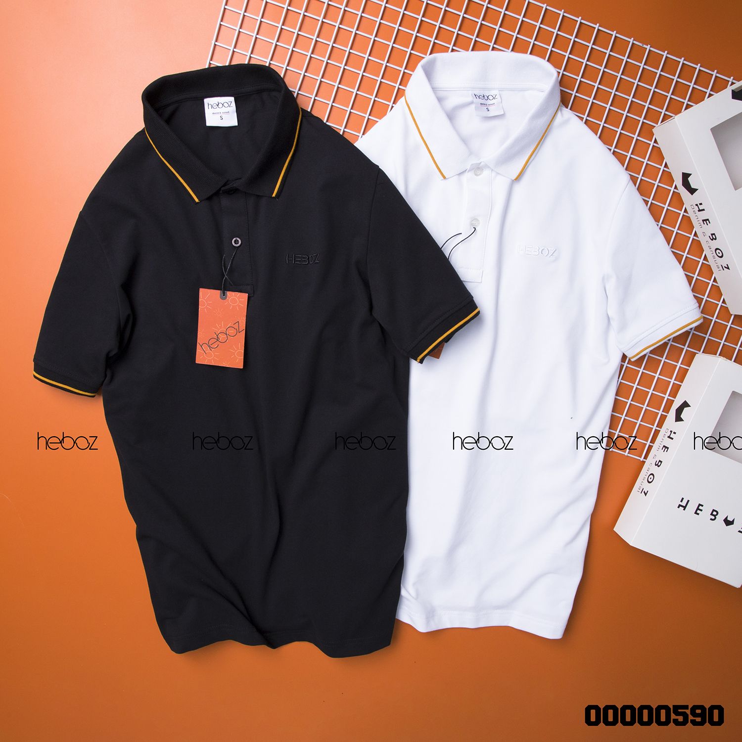 Áo polo Heboz chữ thêu 2M