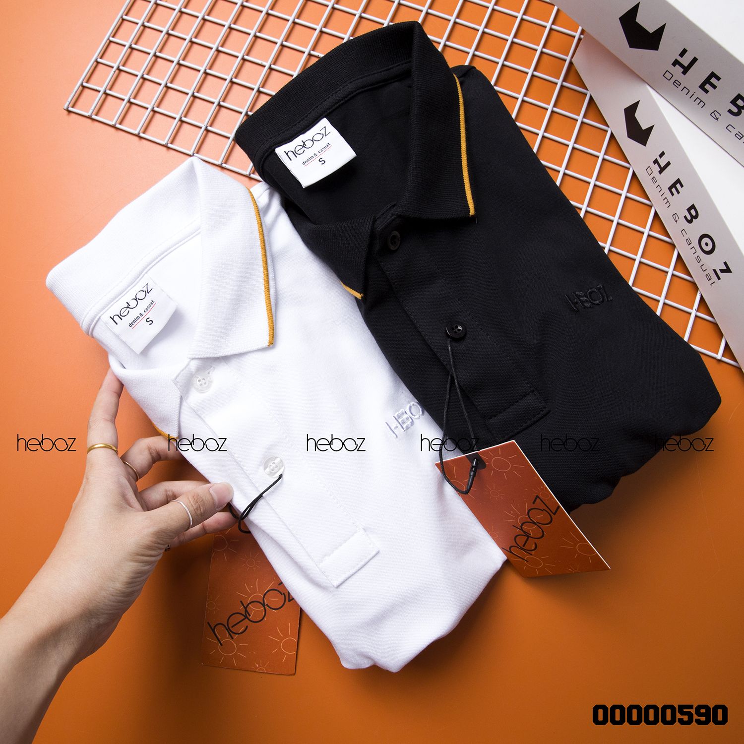 Áo polo Heboz chữ thêu 2M