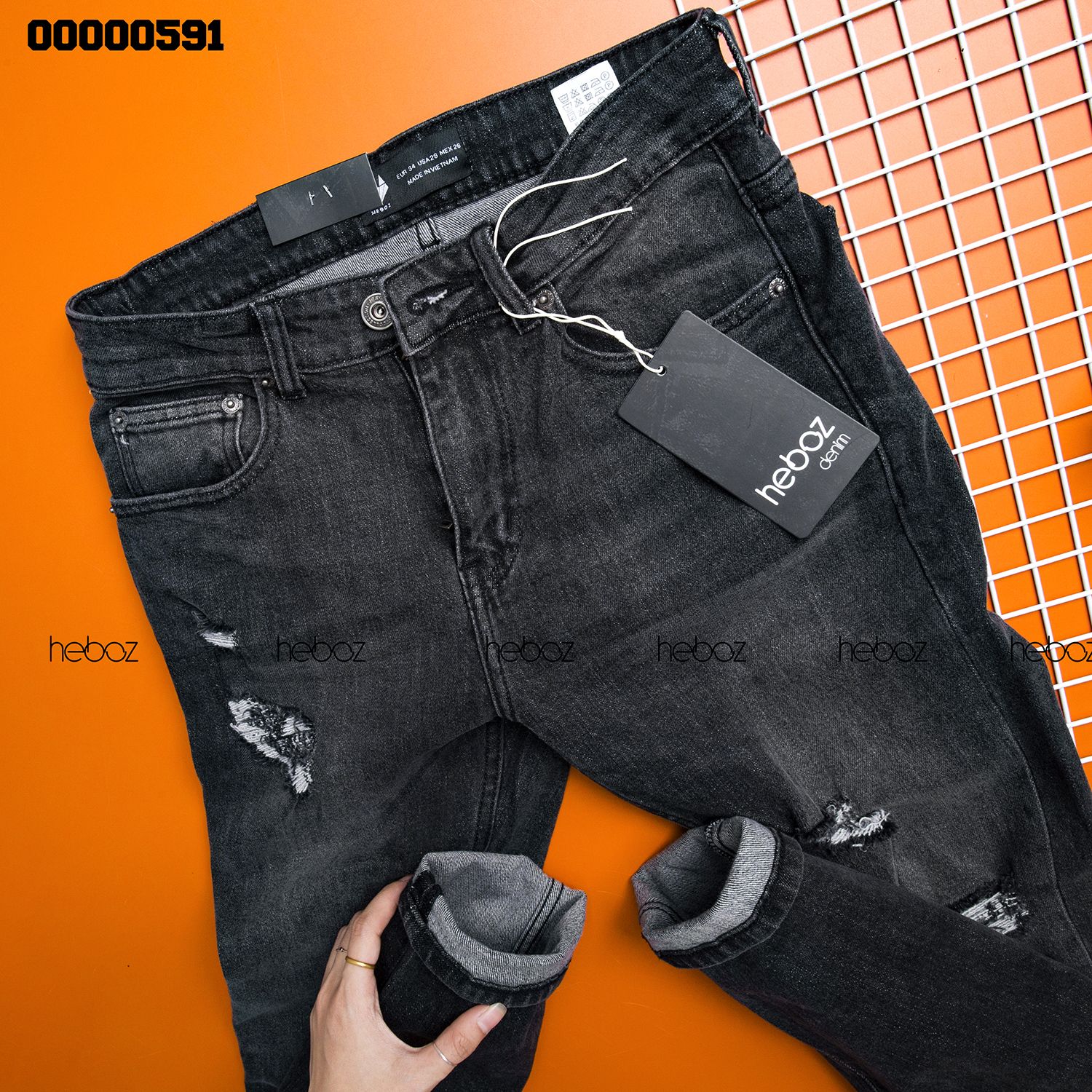 Quần jean HB 210203 (xám rách)