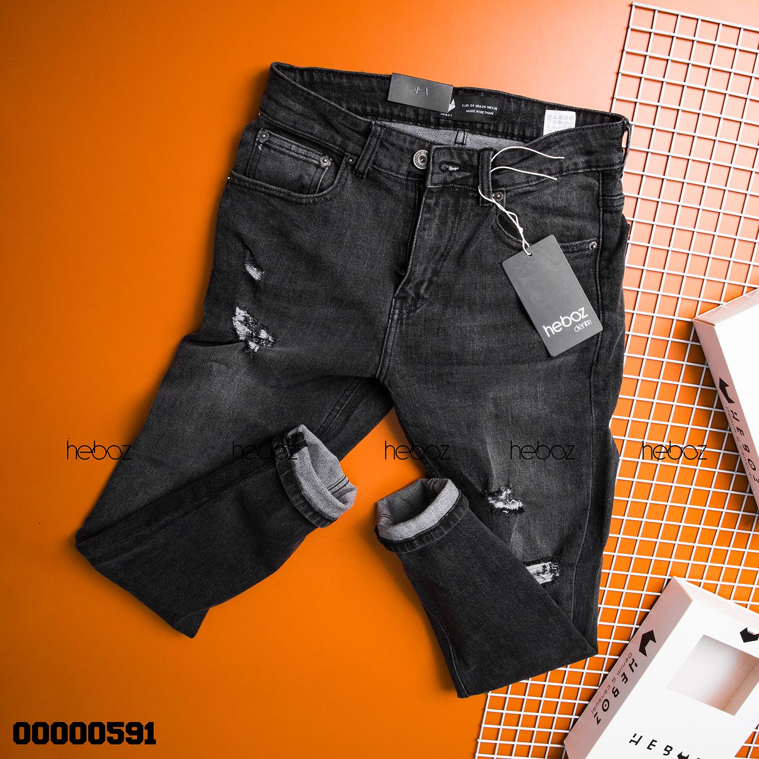 Quần jean HB 210203 (xám rách)