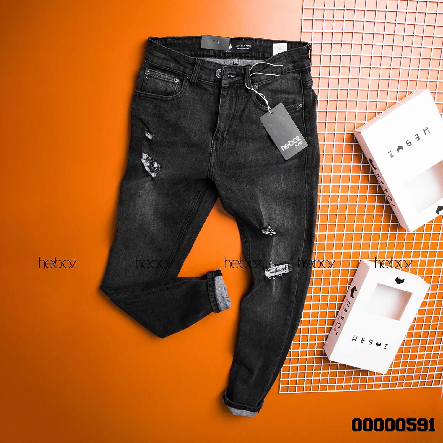 Quần jean HB 210203 (xám rách)