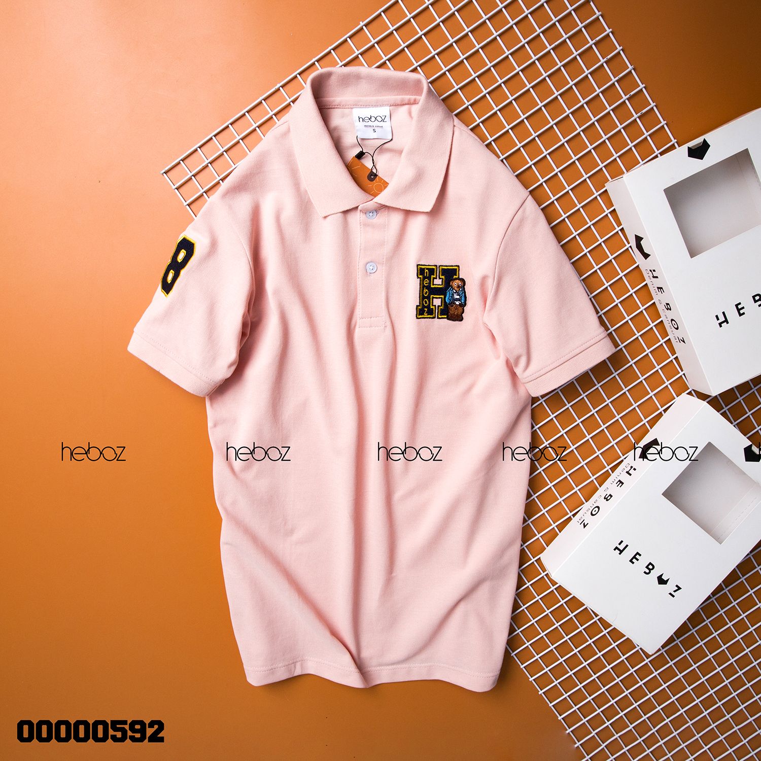 Áo polo Heboz gấu thêu 4M