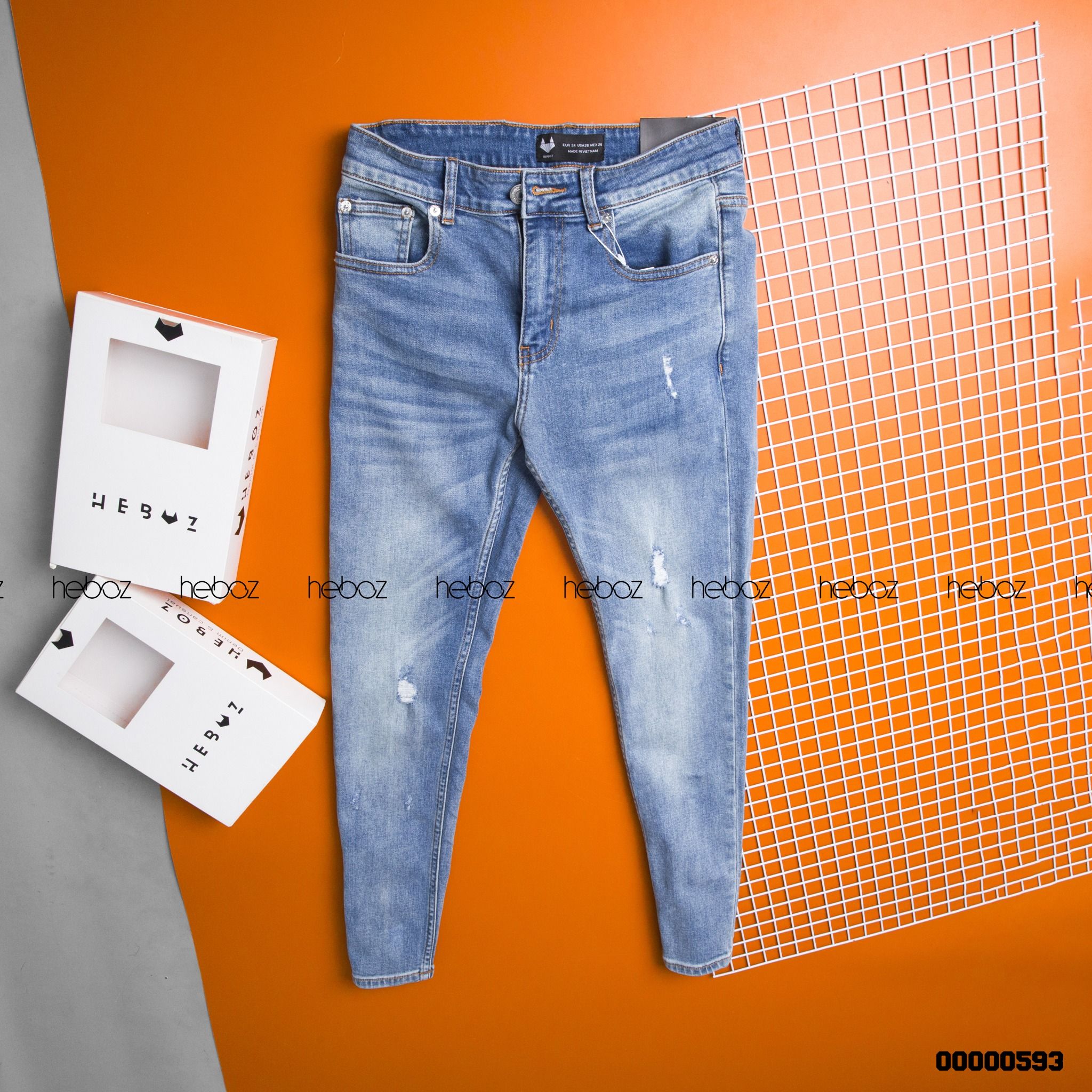 Quần jean HEBOZ skinny 021(xước) - 00000593