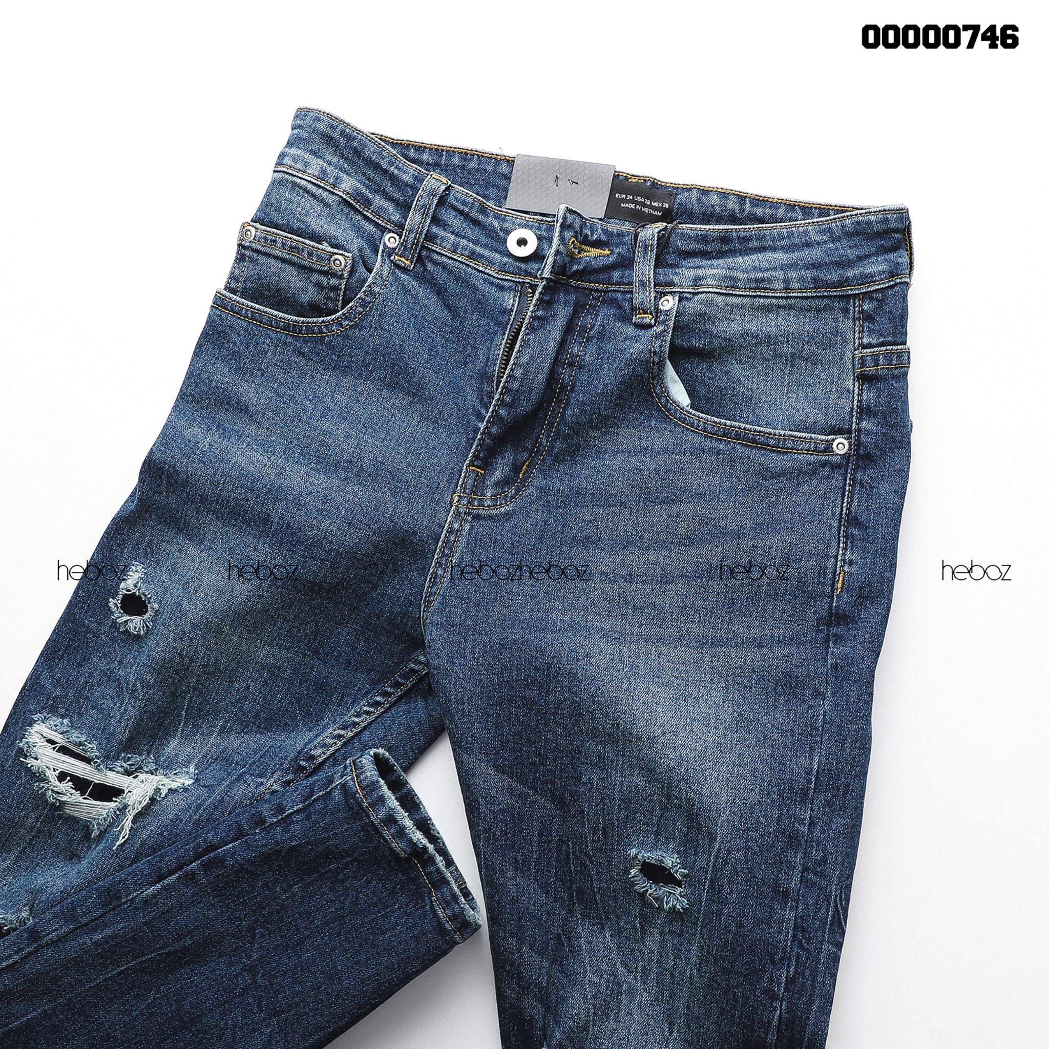 Quần jean Heboz slim rách 017 - 00000746