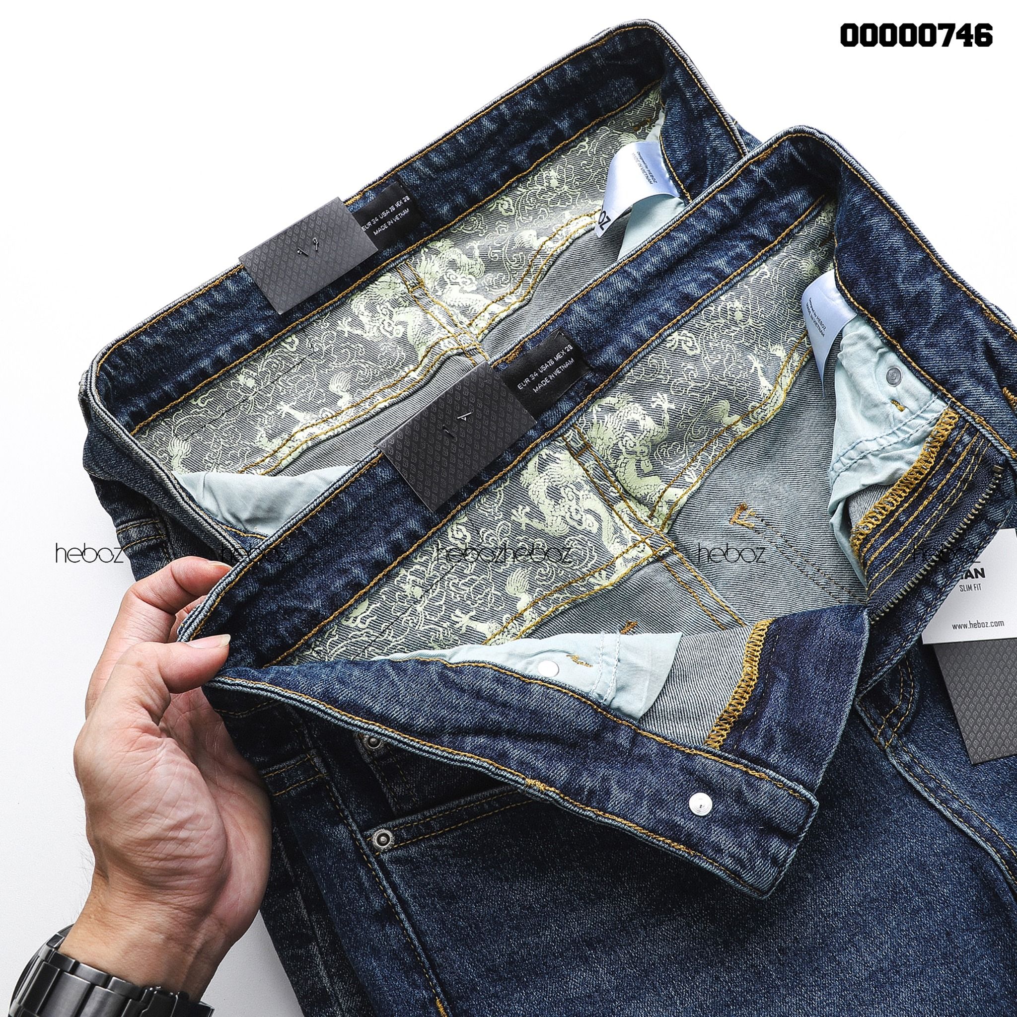 Quần jean Heboz slim rách 017 - 00000746