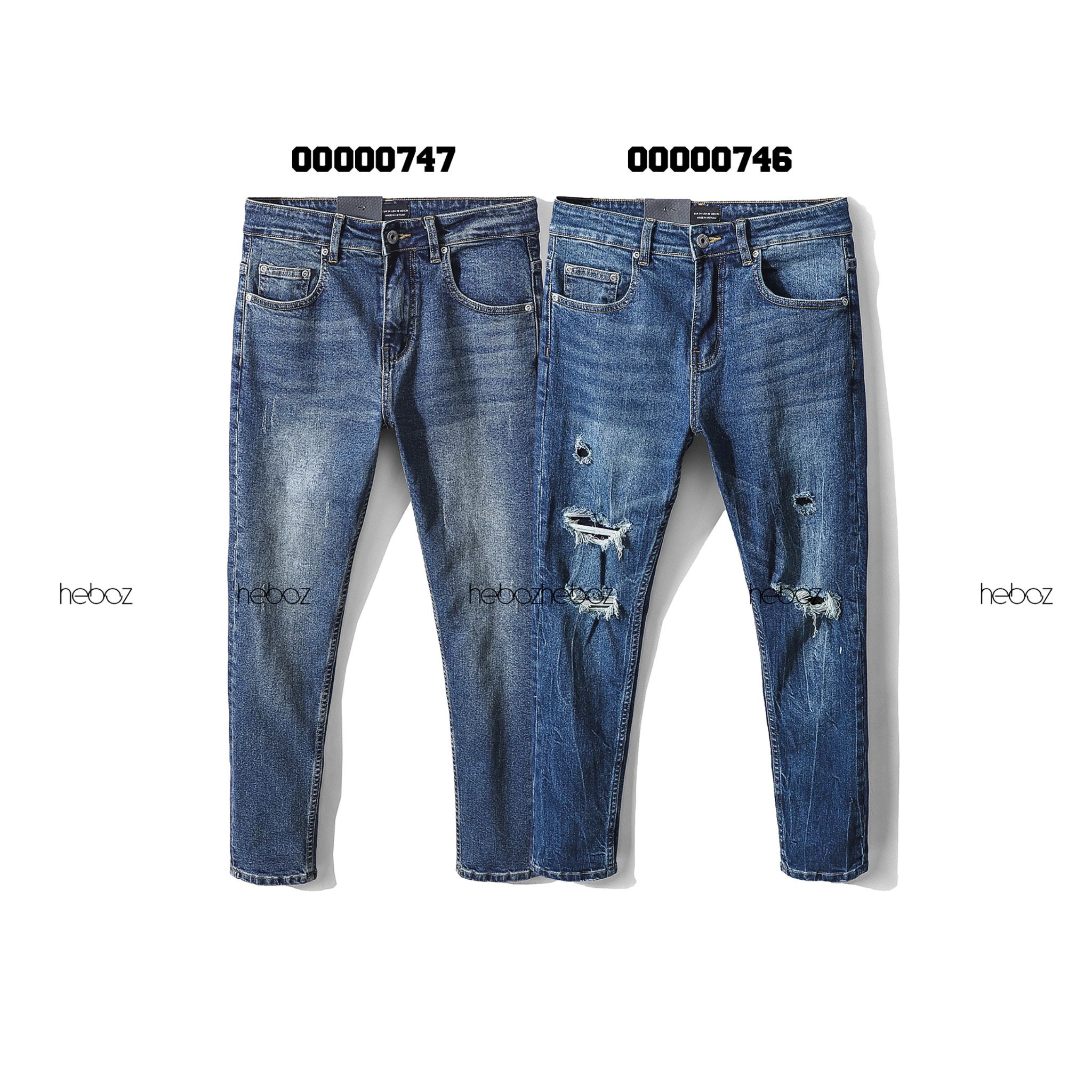Quần jean Heboz slim rách 017 - 00000746