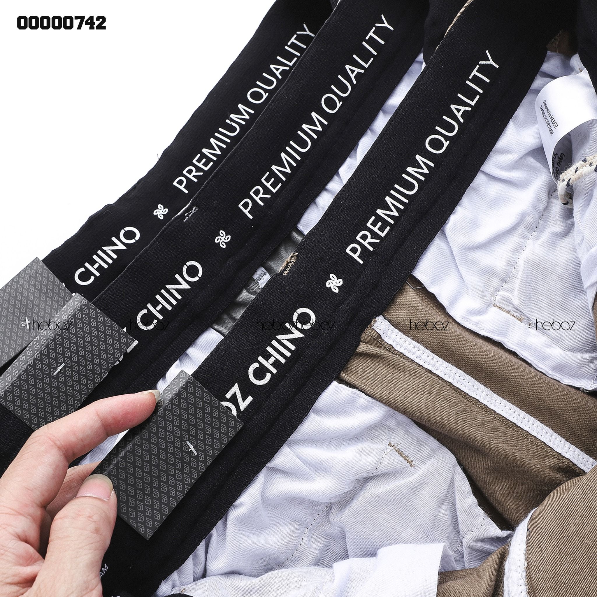 Quần jogger kaki Heboz cạp in dây rút 4M - 00000742