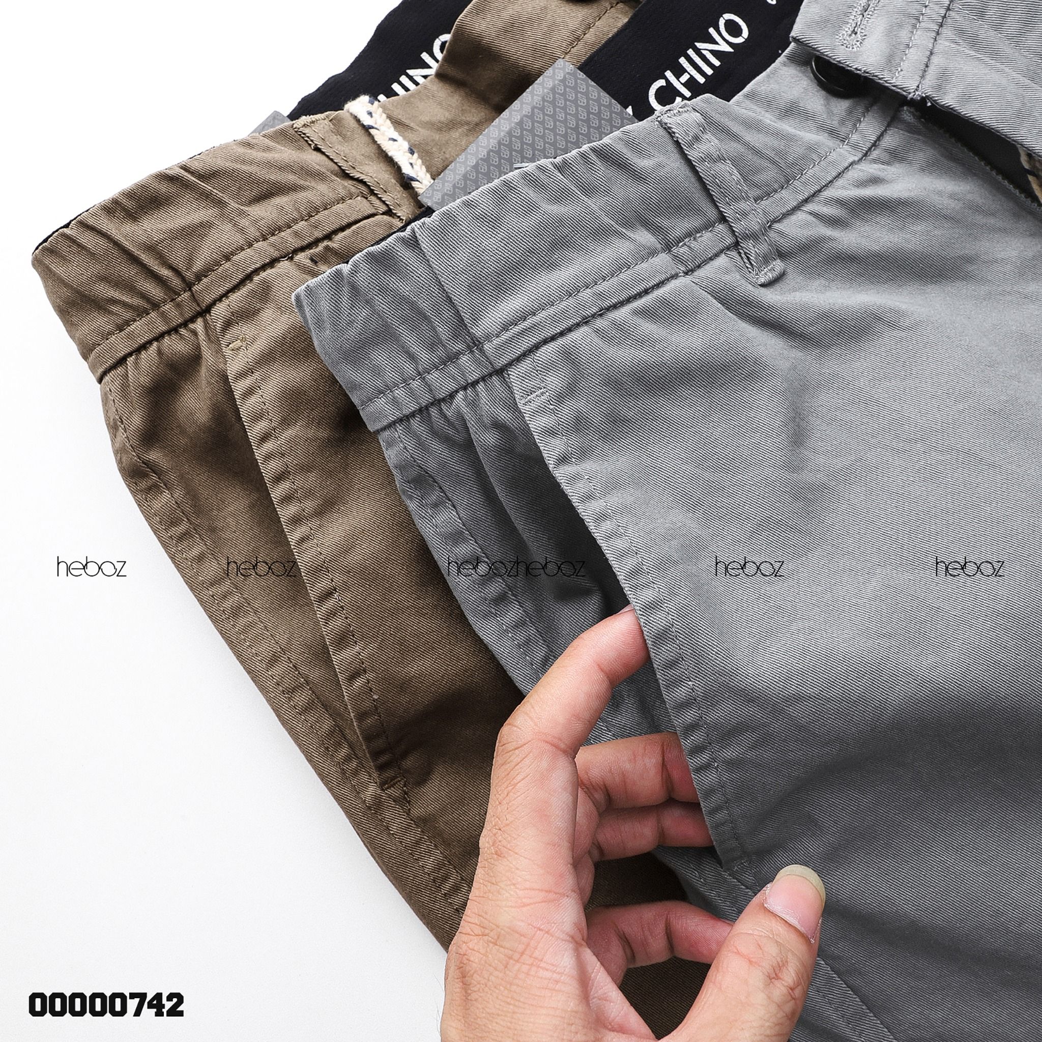 Quần jogger kaki Heboz cạp in dây rút 4M - 00000742
