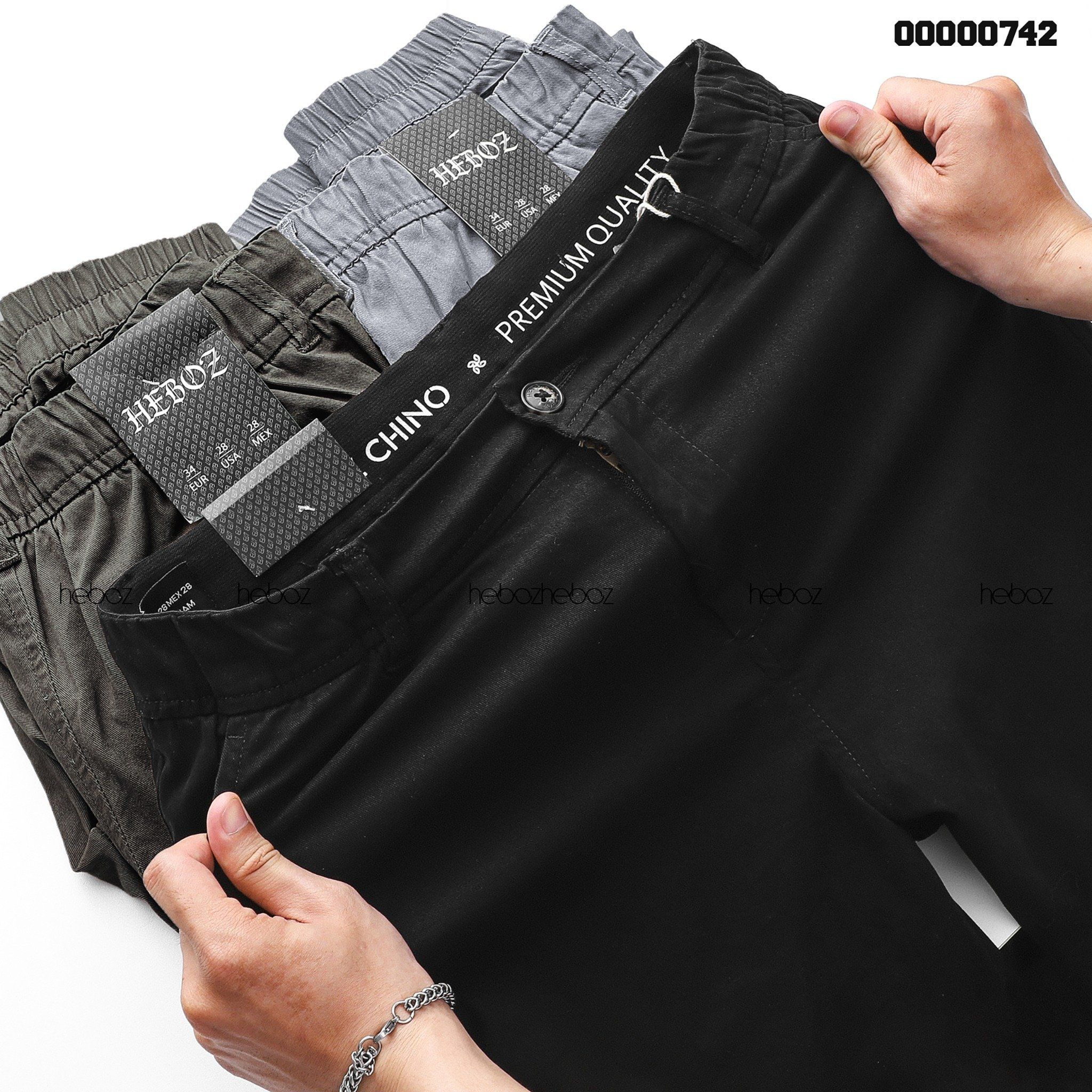 Quần jogger kaki Heboz cạp in dây rút 4M - 00000742