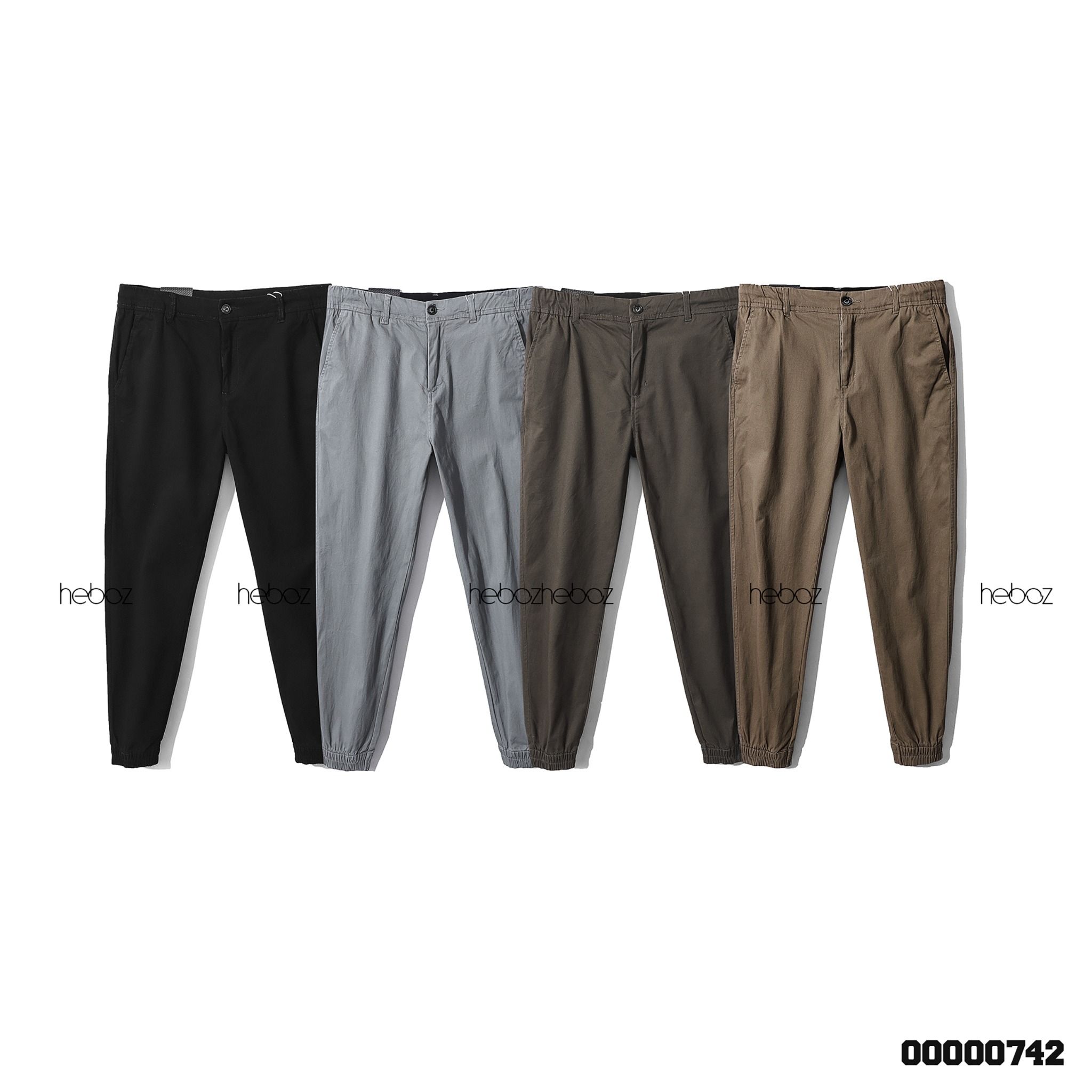 Quần jogger kaki Heboz cạp in dây rút 4M - 00000742
