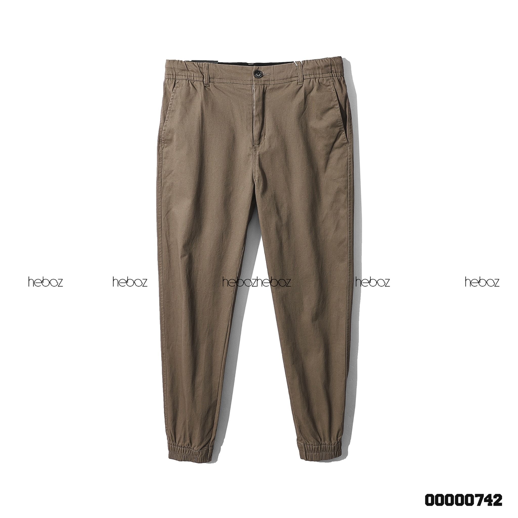 Quần jogger kaki Heboz cạp in dây rút 4M - 00000742