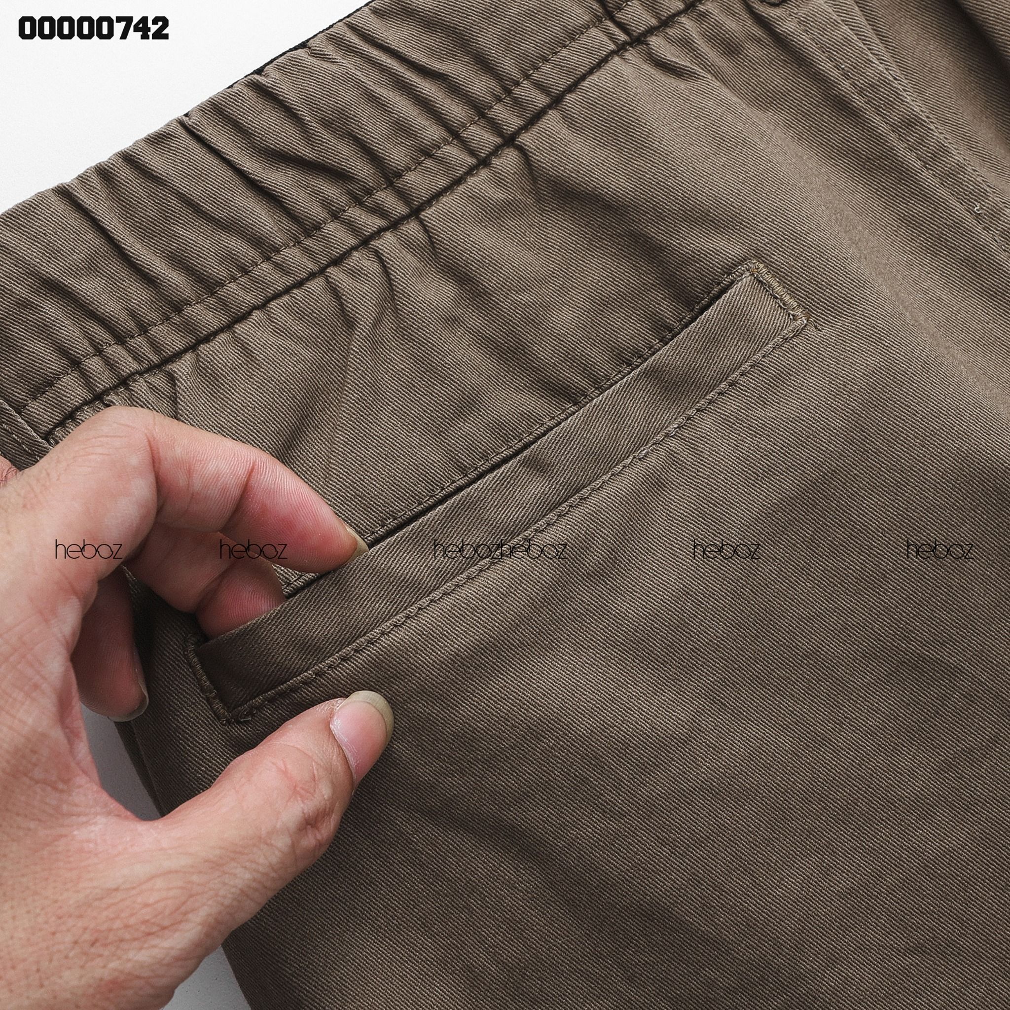 Quần jogger kaki Heboz cạp in dây rút 4M - 00000742
