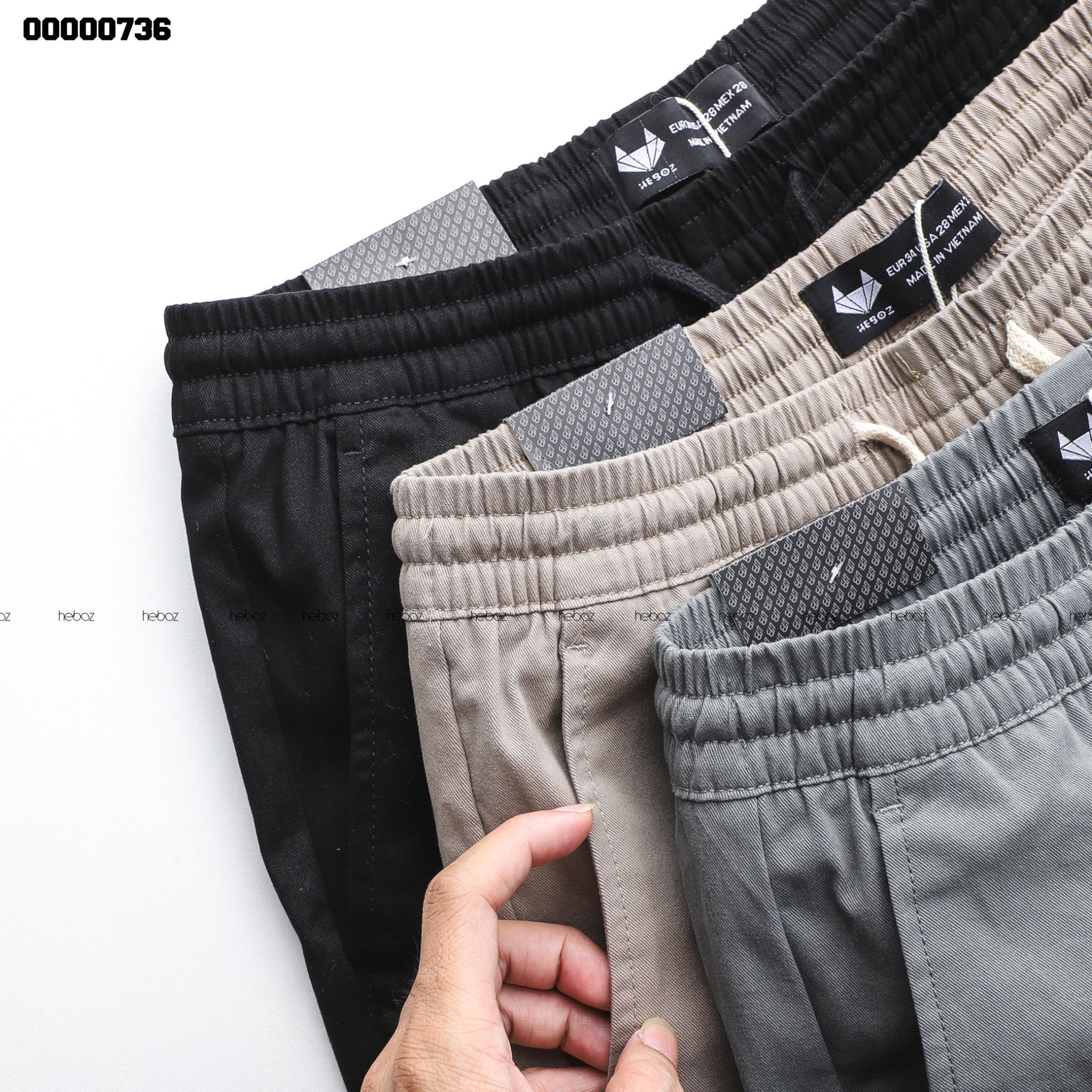 Quần jogger kaki Heboz nhấn gối 3M - 00000736