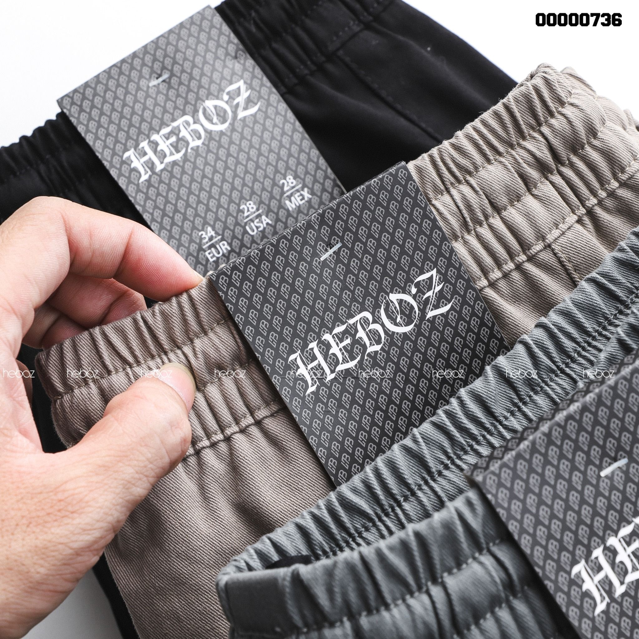 Quần jogger kaki Heboz nhấn gối 3M - 00000736