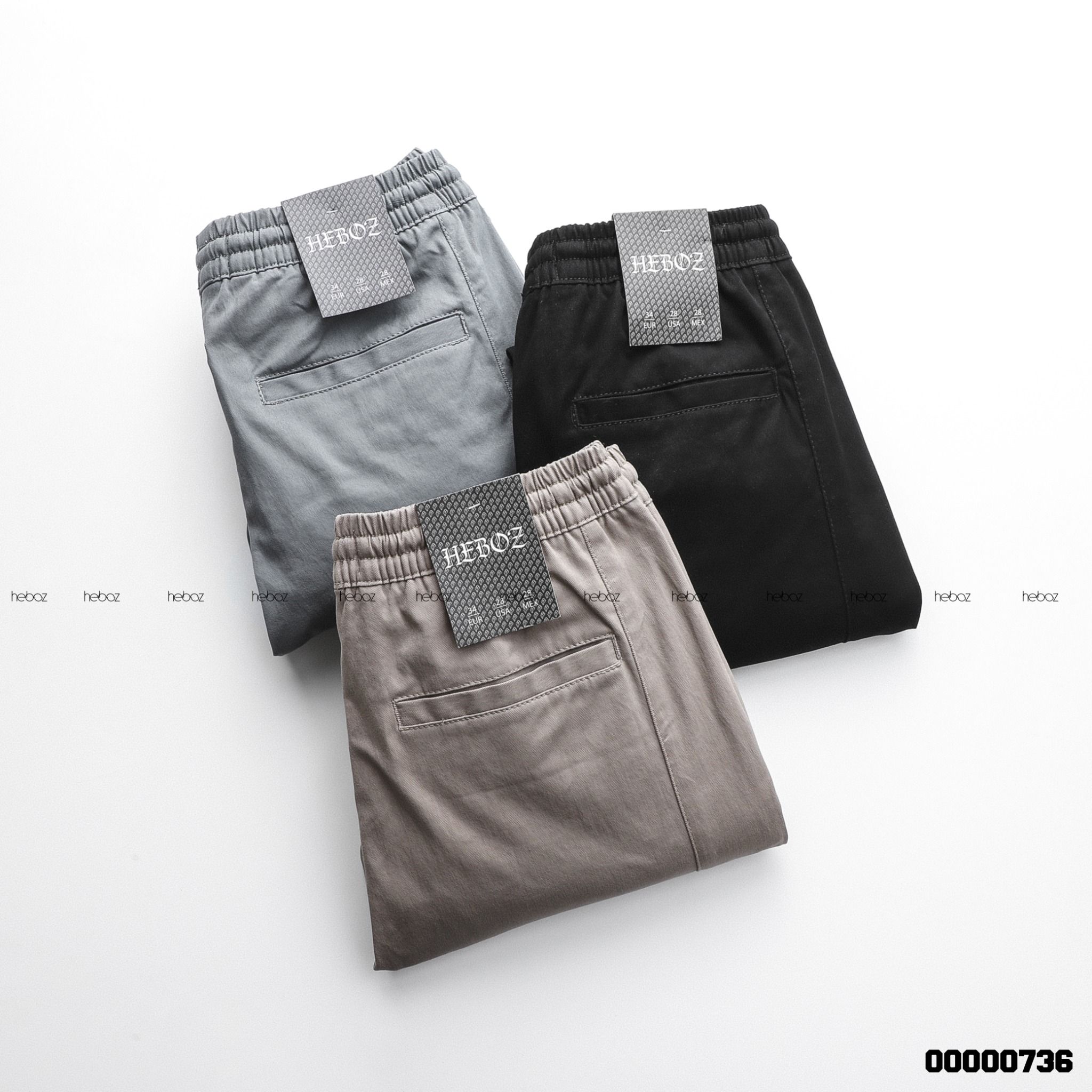 Quần jogger kaki Heboz nhấn gối 3M - 00000736