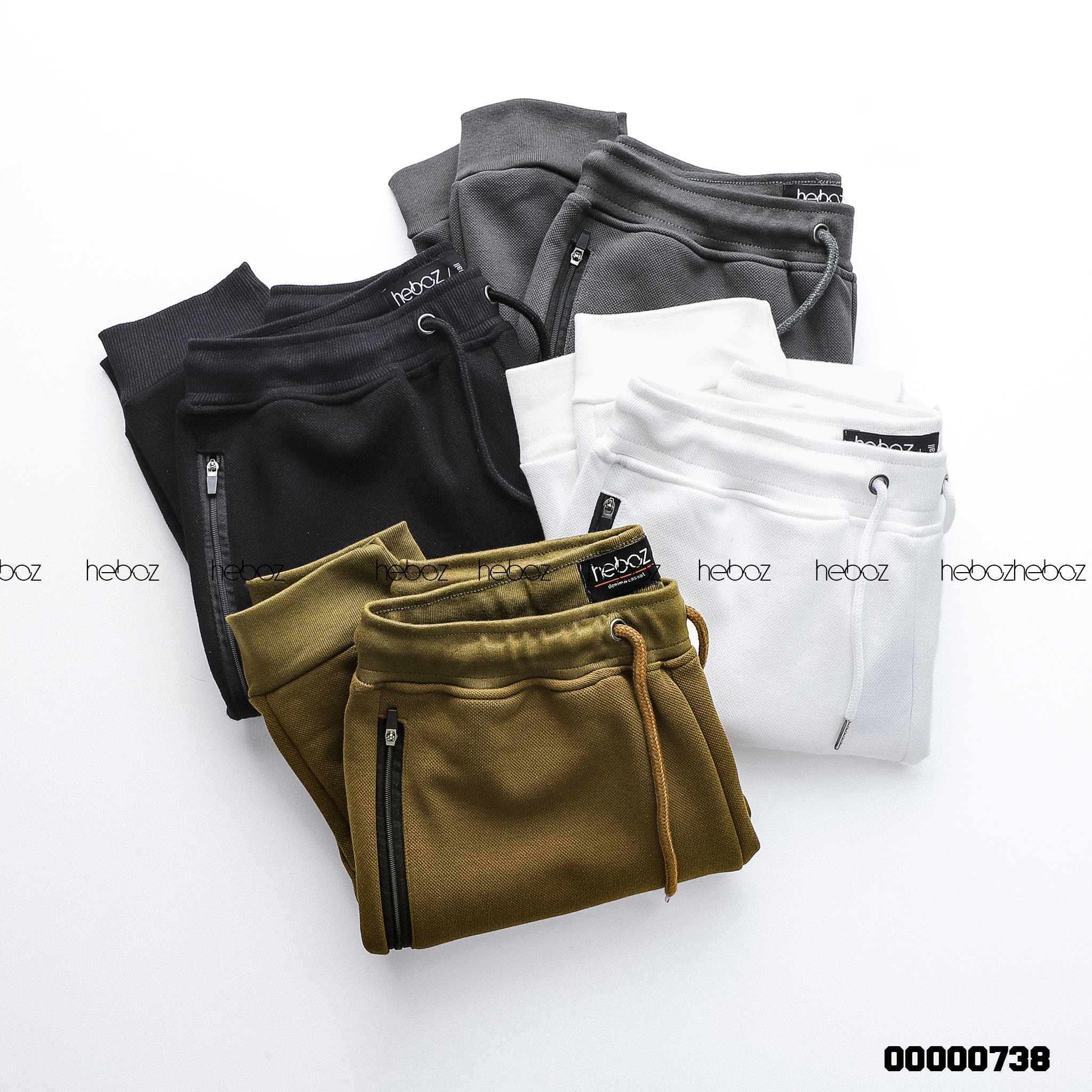 Quần jogger nỉ Heboz pique 4M - 00000738