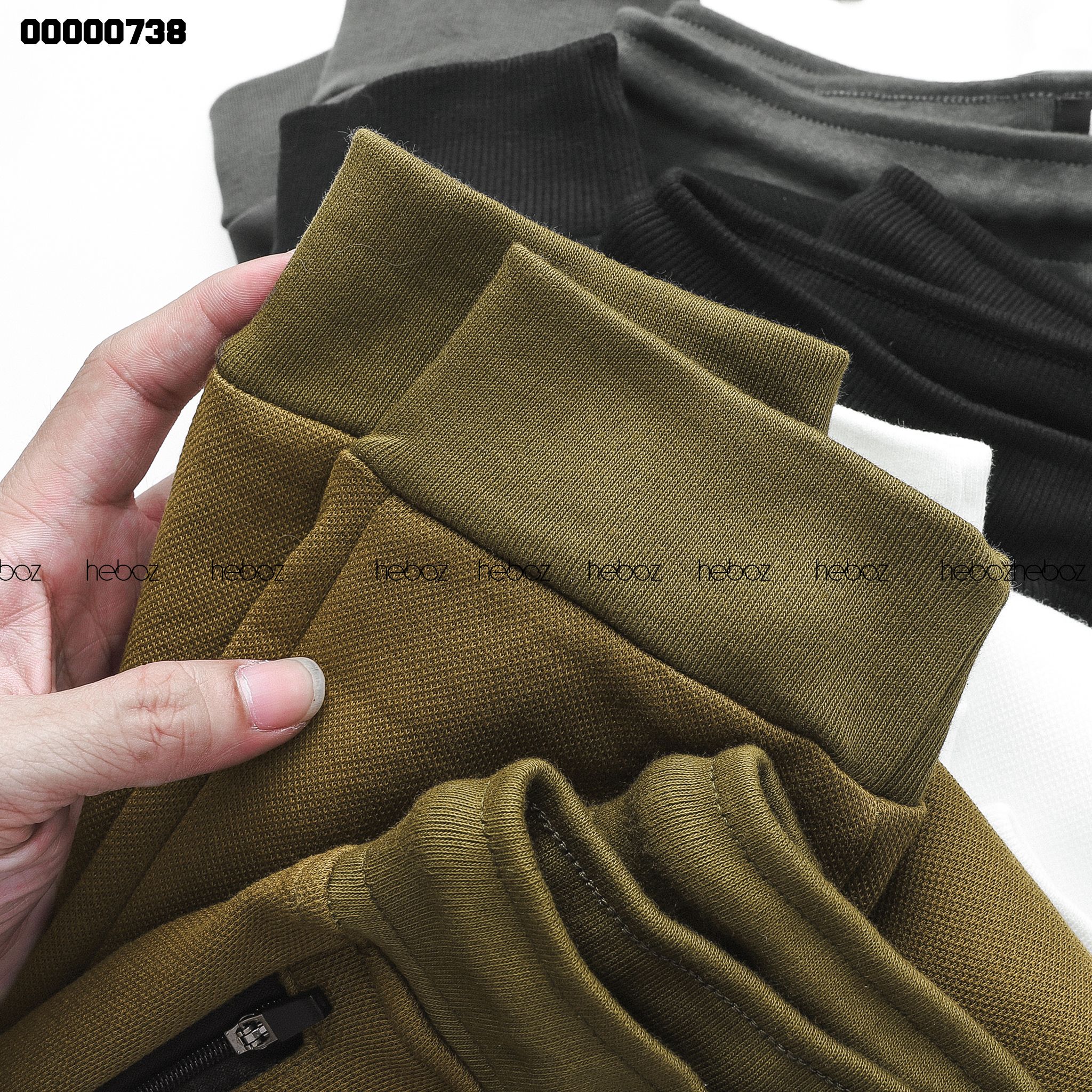 Quần jogger nỉ Heboz pique 4M - 00000738