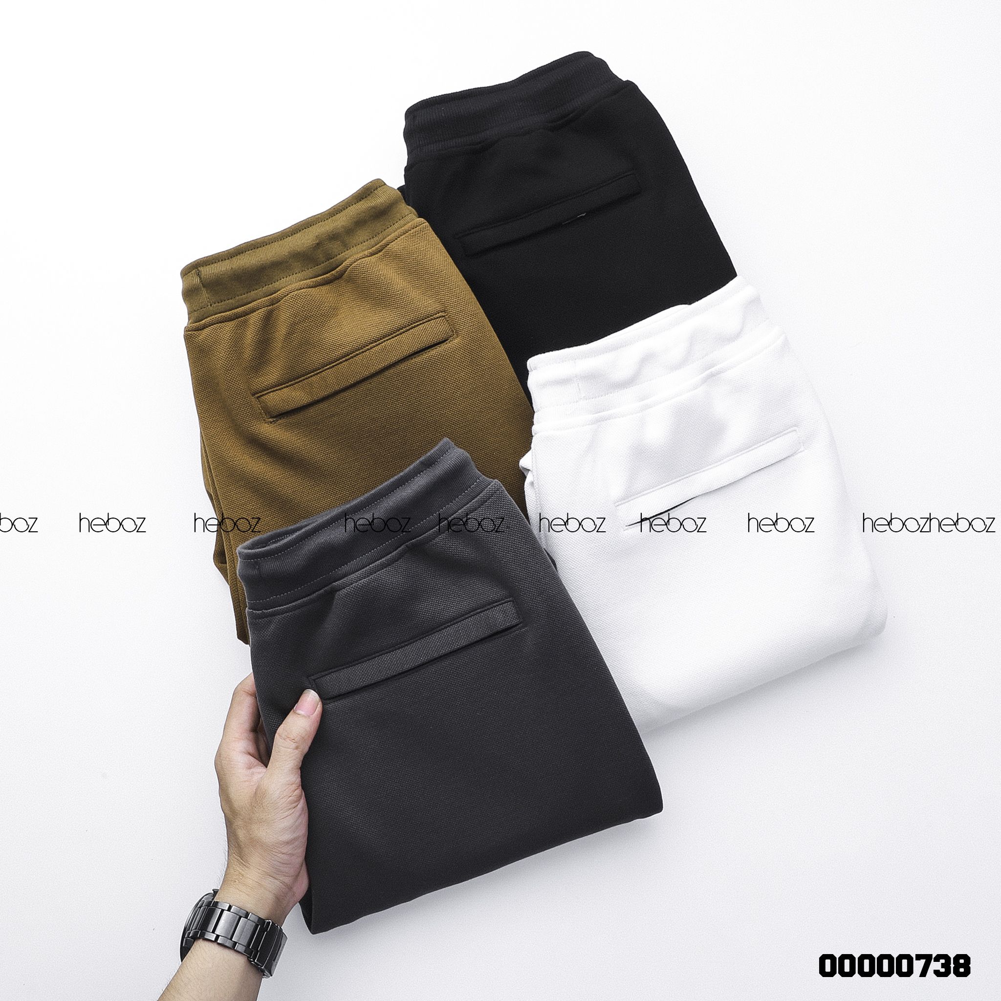 Quần jogger nỉ Heboz pique 4M - 00000738
