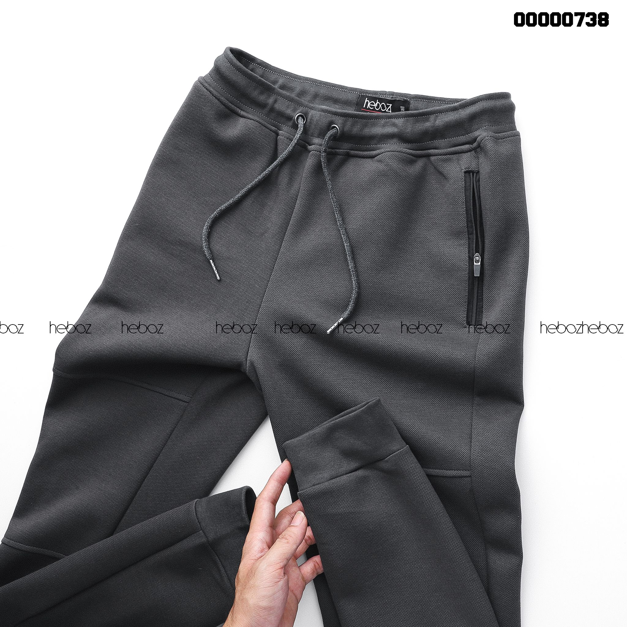 Quần jogger nỉ Heboz pique 4M - 00000738