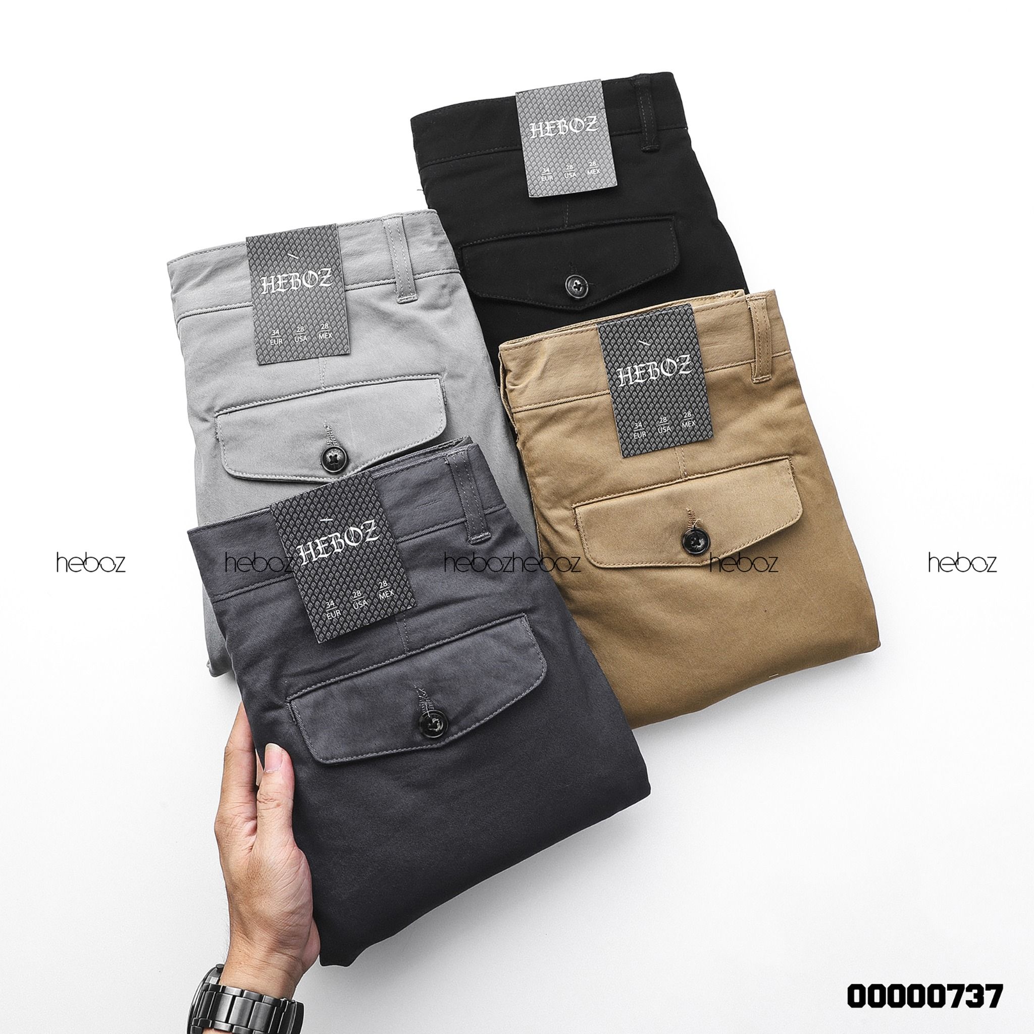 Quần kaki Heboz túi nắp 4M - 00000737