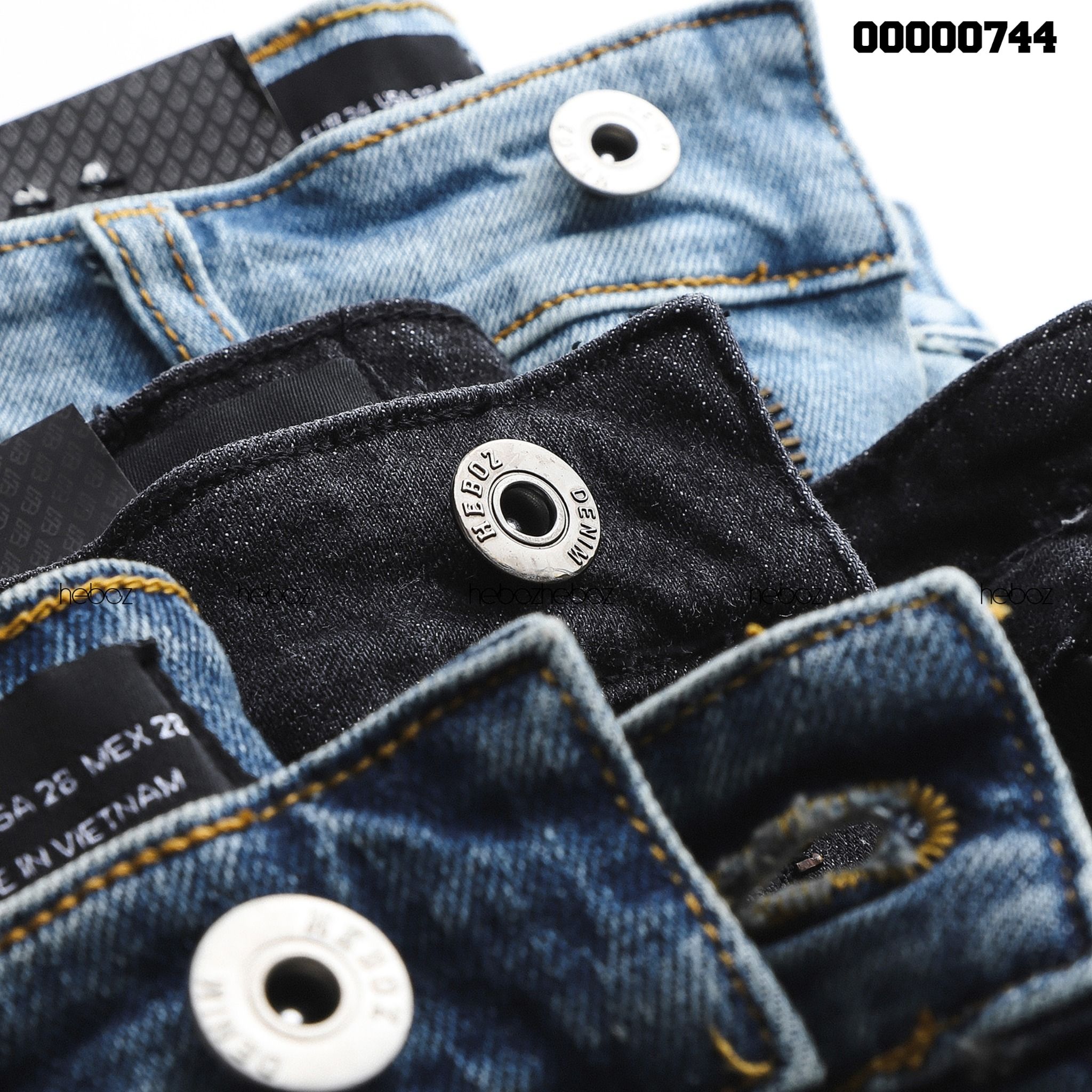 Quần short jean Heboz rách co dãn 3M - 00000744