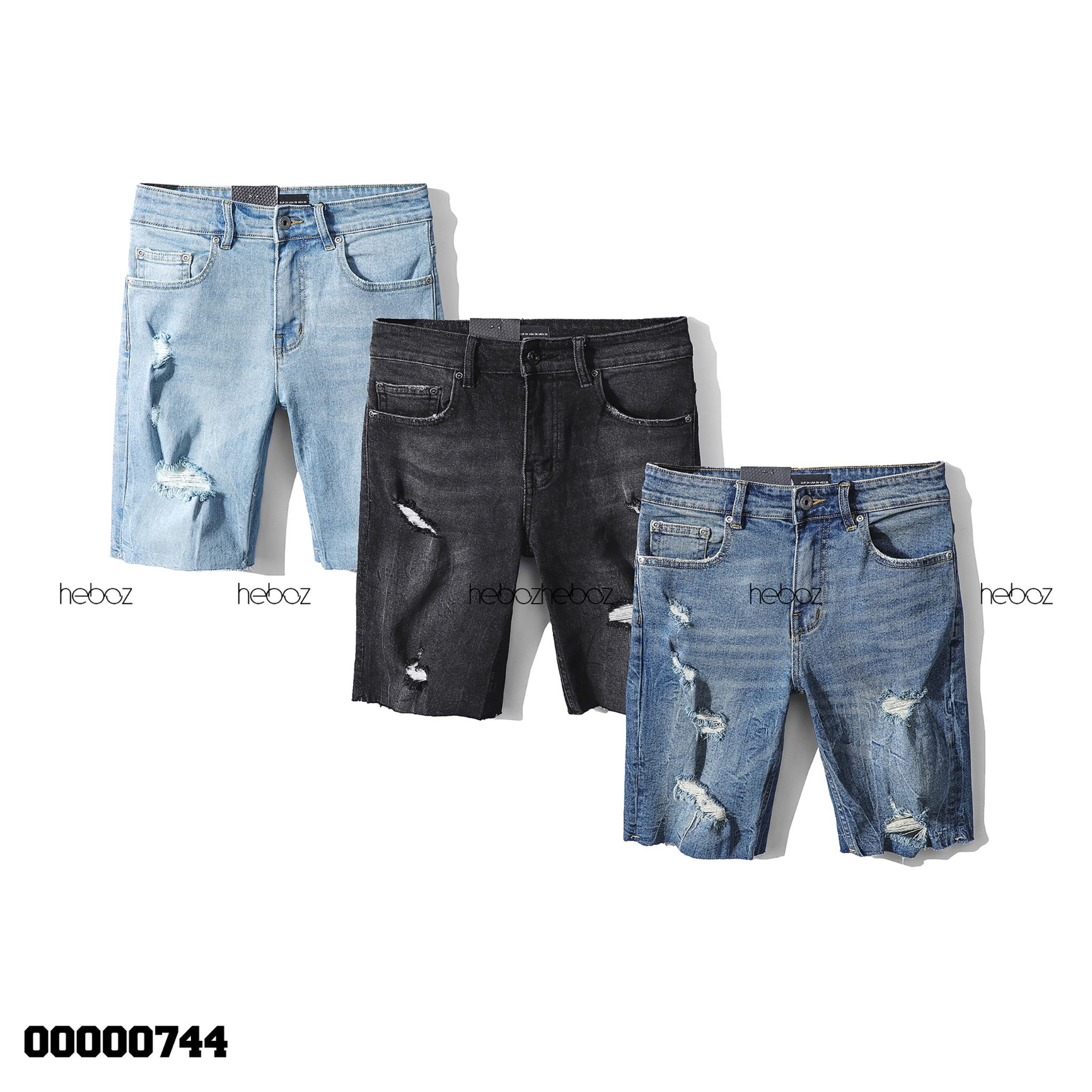 Quần short jean Heboz rách co dãn 3M - 00000744