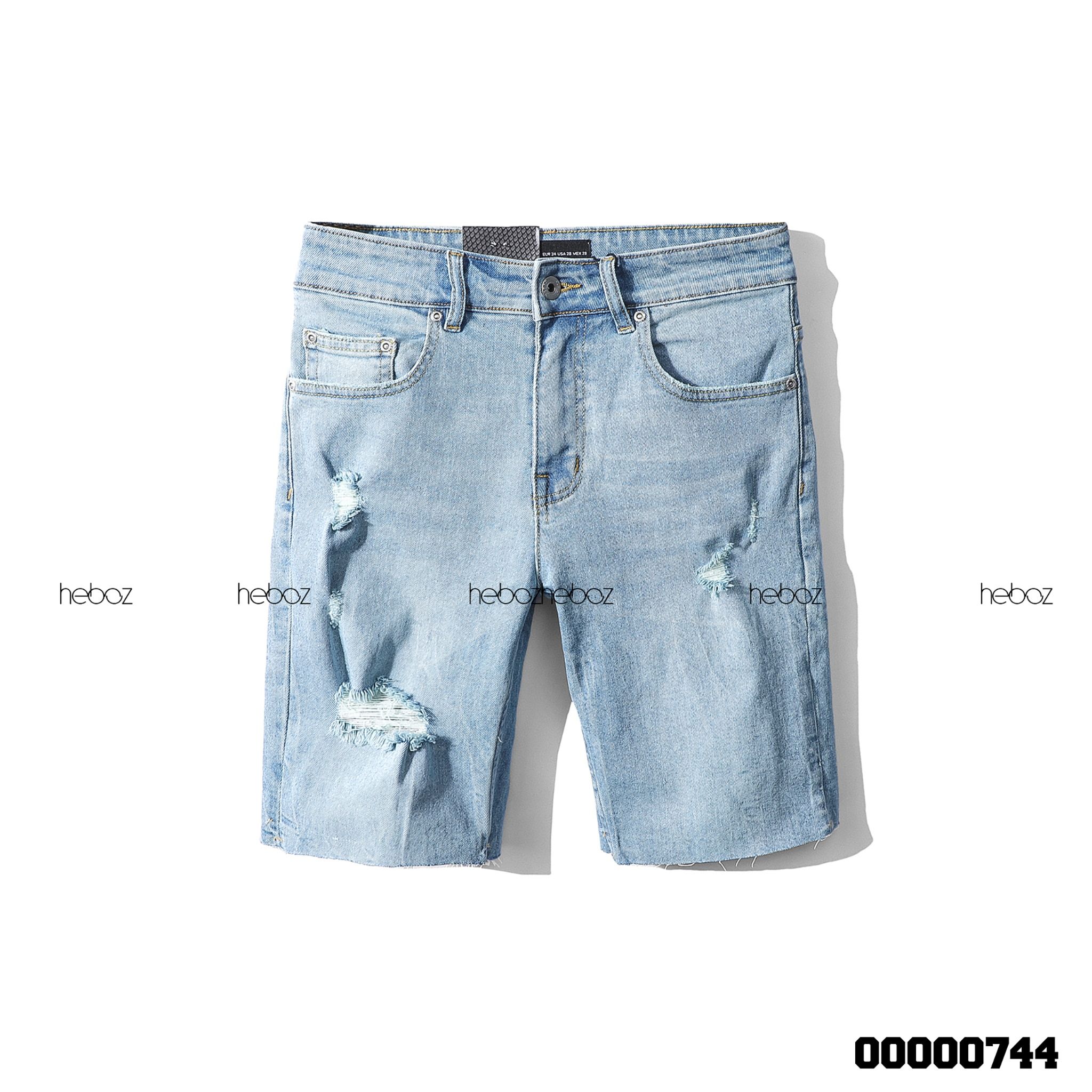 Quần short jean Heboz rách co dãn 3M - 00000744