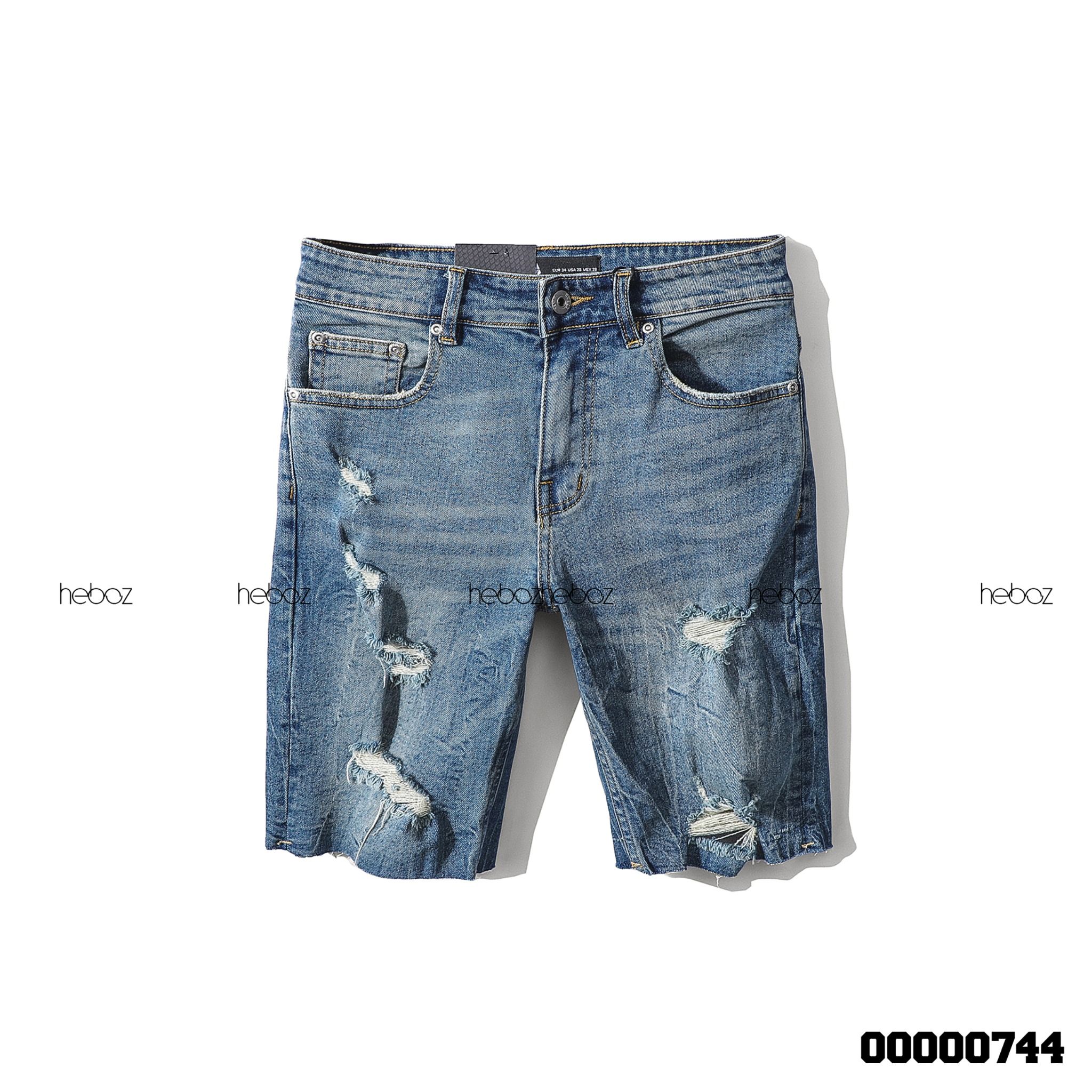 Quần short jean Heboz rách co dãn 3M - 00000744