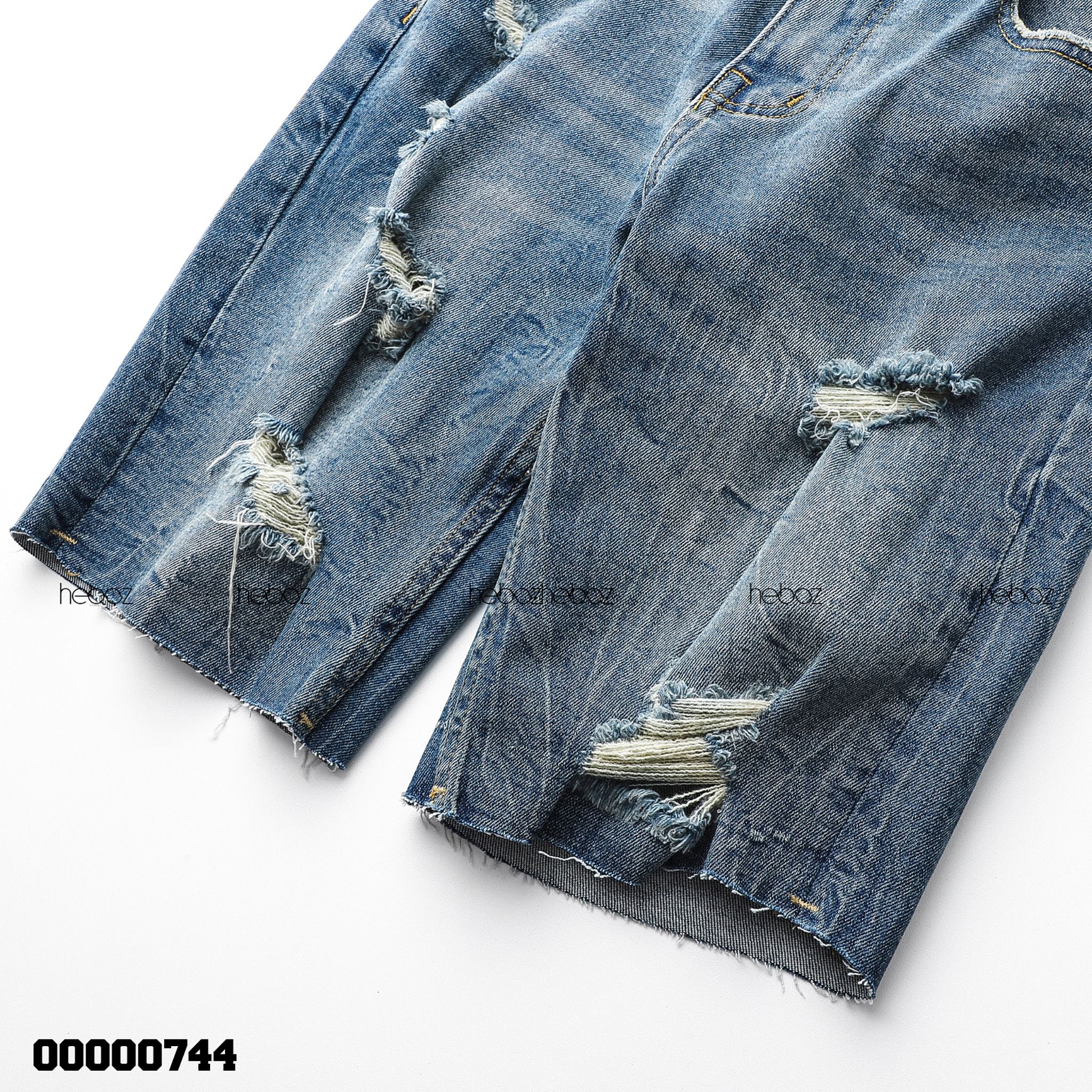 Quần short jean Heboz rách co dãn 3M - 00000744
