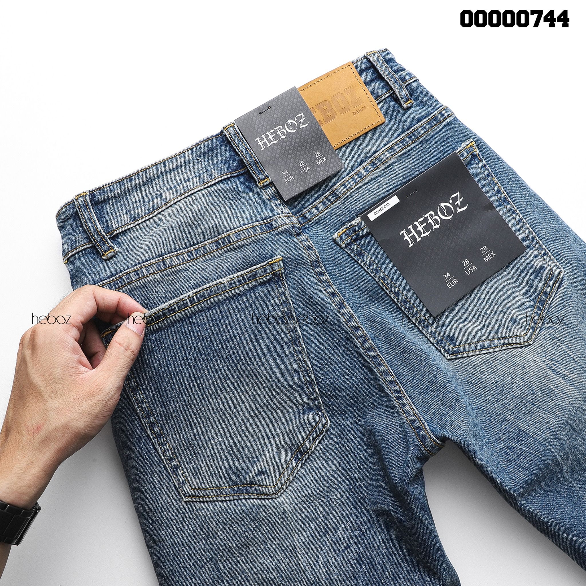 Quần short jean Heboz rách co dãn 3M - 00000744