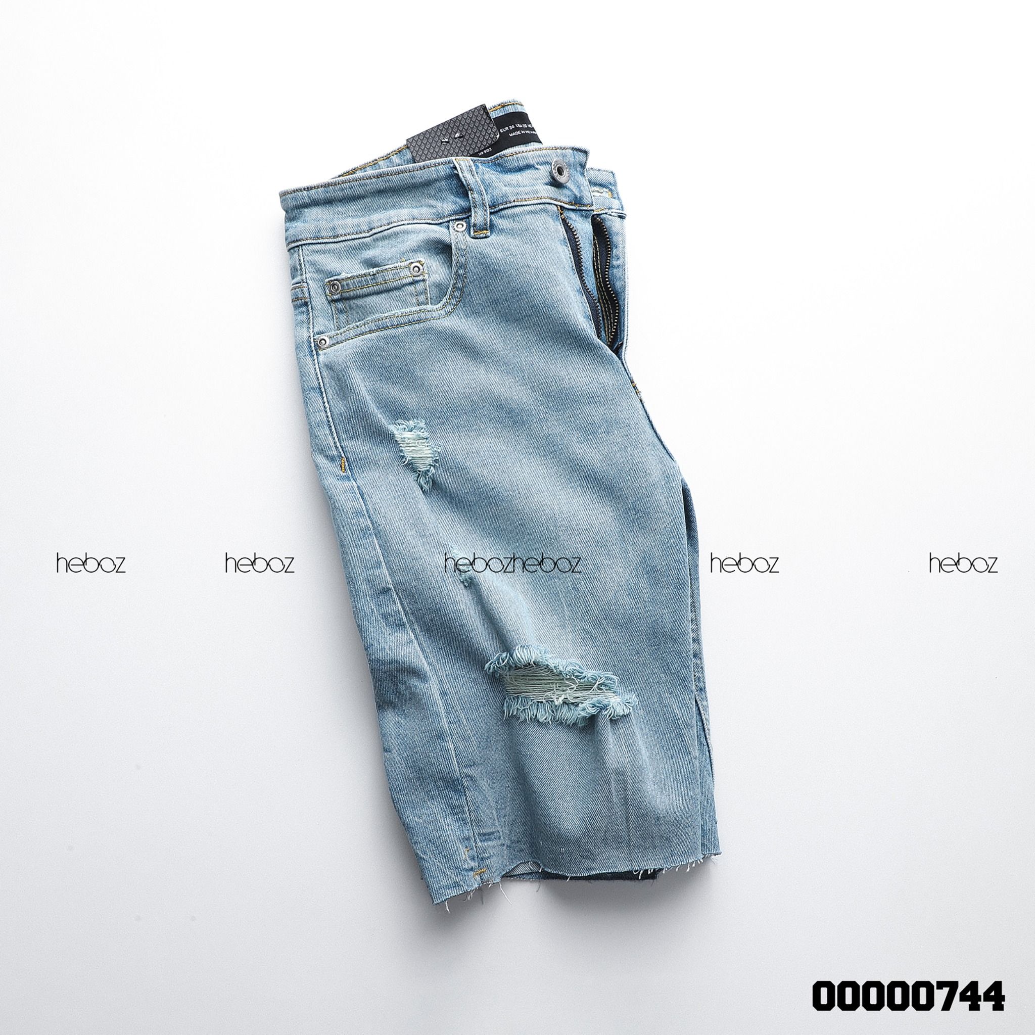 Quần short jean Heboz rách co dãn 3M - 00000744