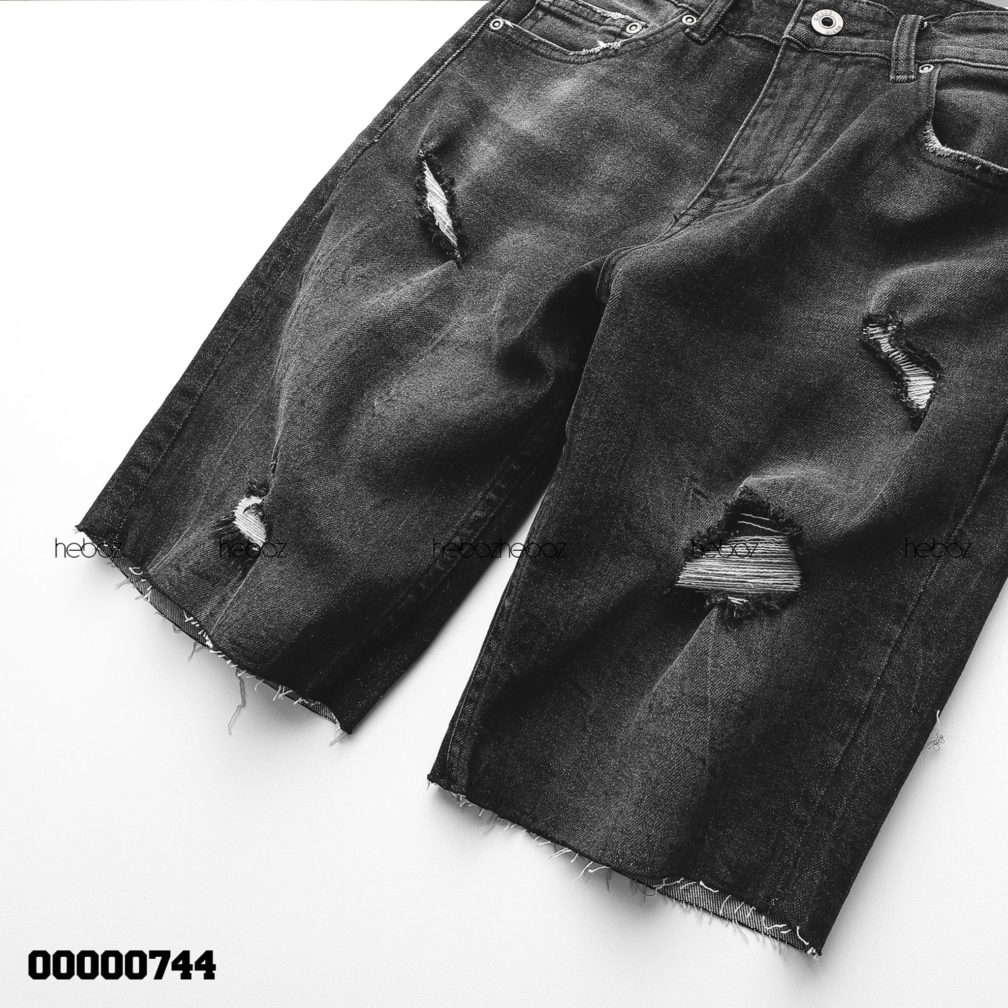 Quần short jean Heboz rách co dãn 3M - 00000744
