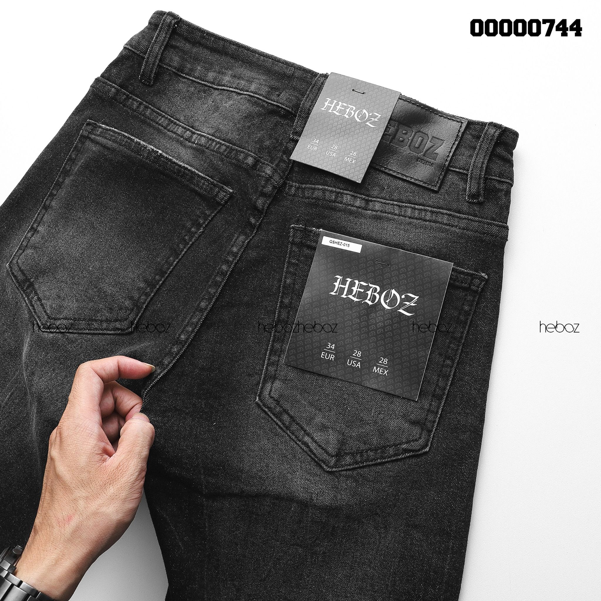 Quần short jean Heboz rách co dãn 3M - 00000744