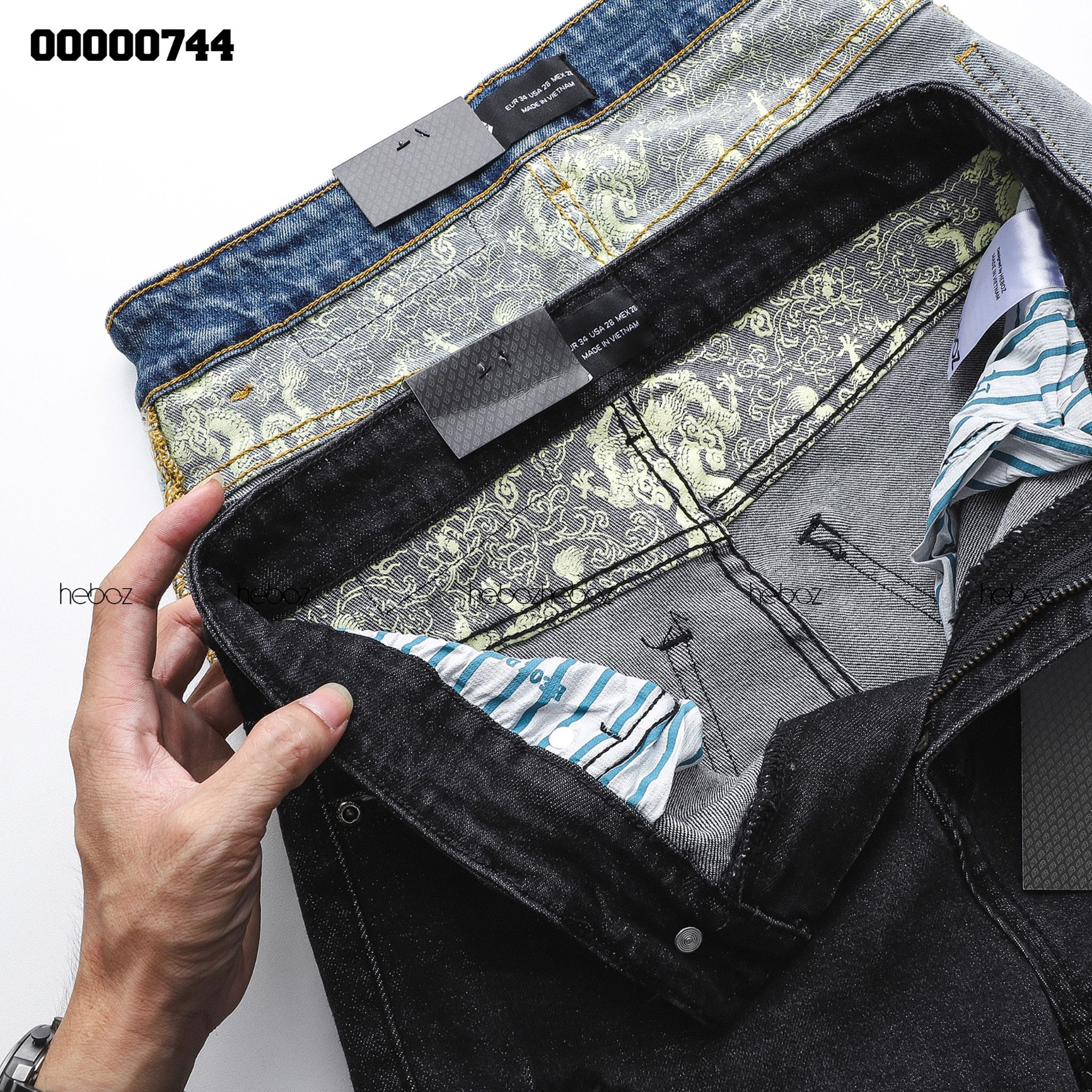Quần short jean Heboz rách co dãn 3M - 00000744