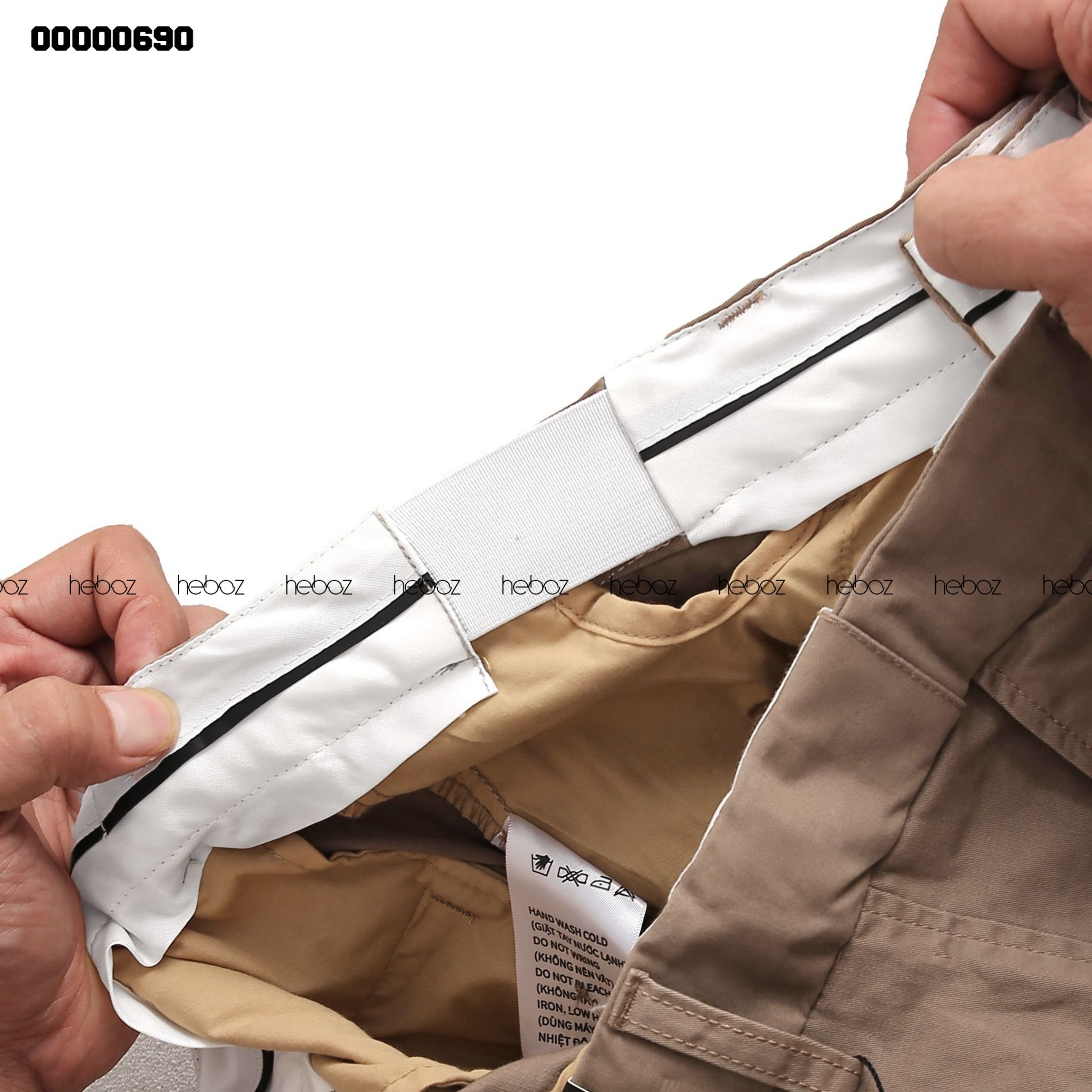 Quần short kaki Heboz cạp chun 4M 00000690