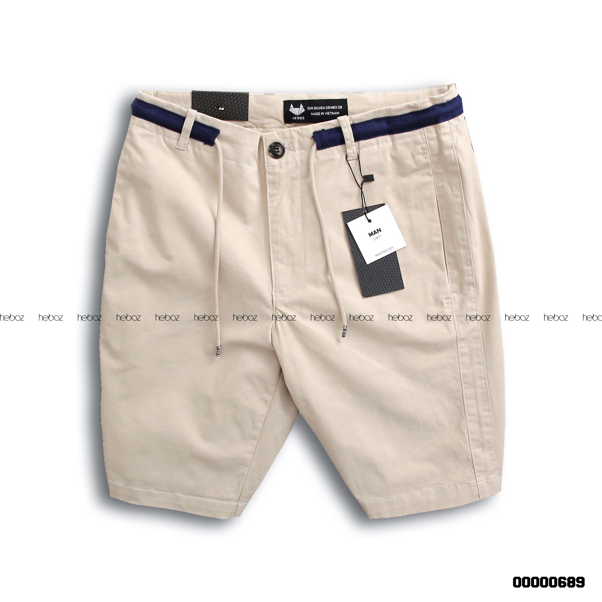 Quần short kaki Heboz phối lưng dây rút 5M - 00000689