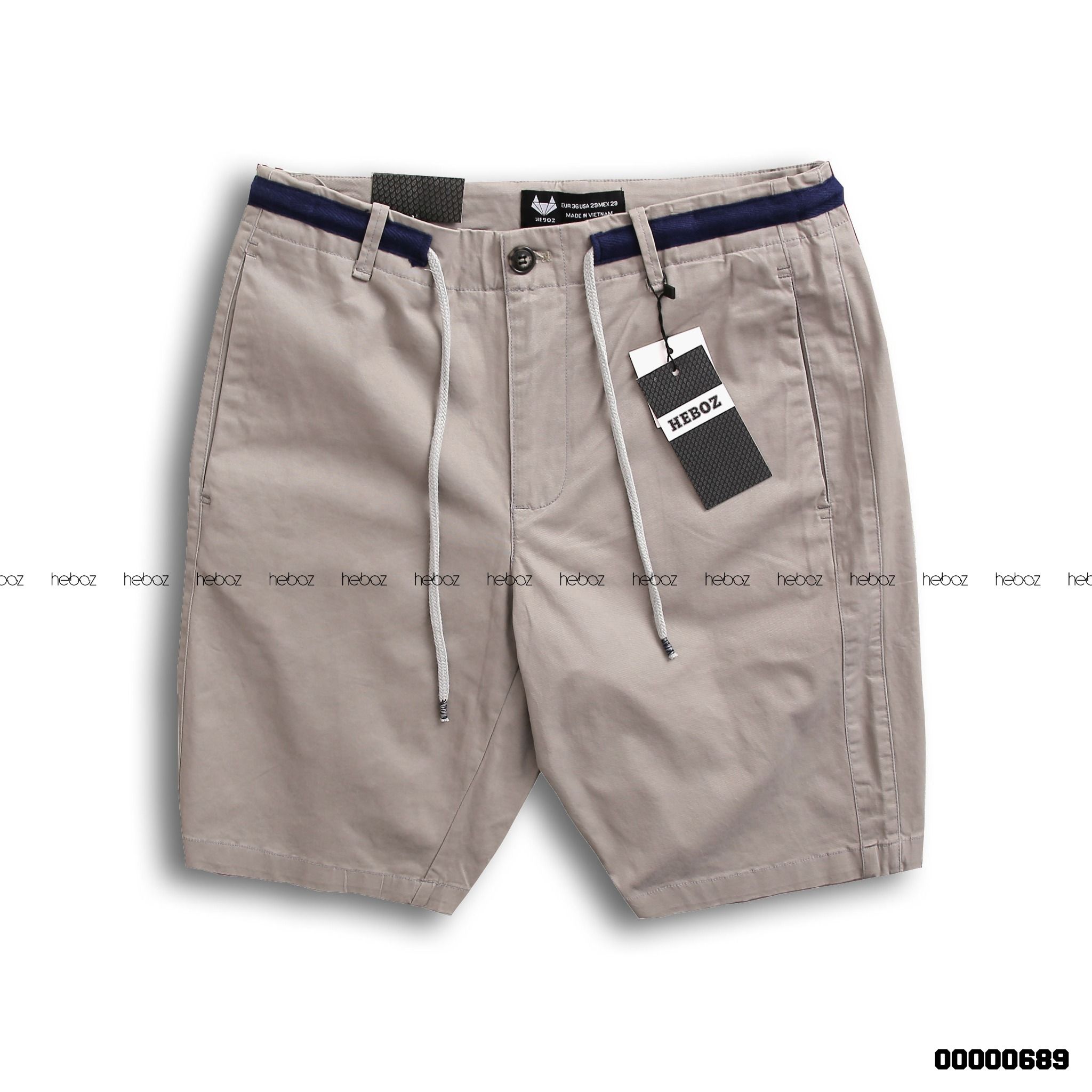 Quần short kaki Heboz phối lưng dây rút 5M - 00000689