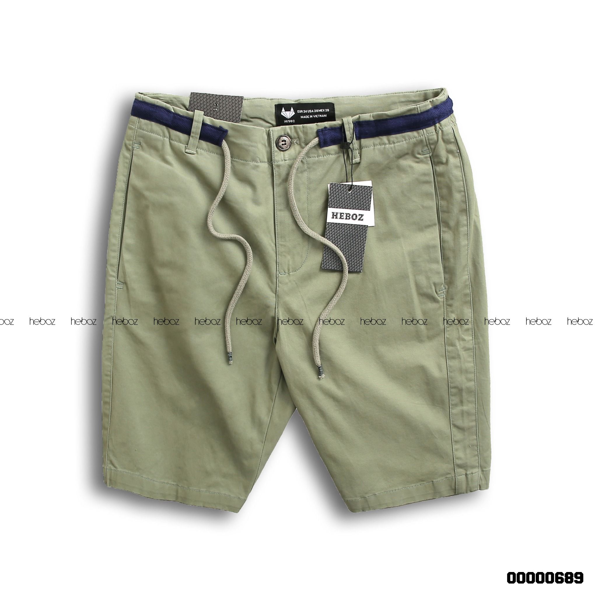 Quần short kaki Heboz phối lưng dây rút 5M - 00000689