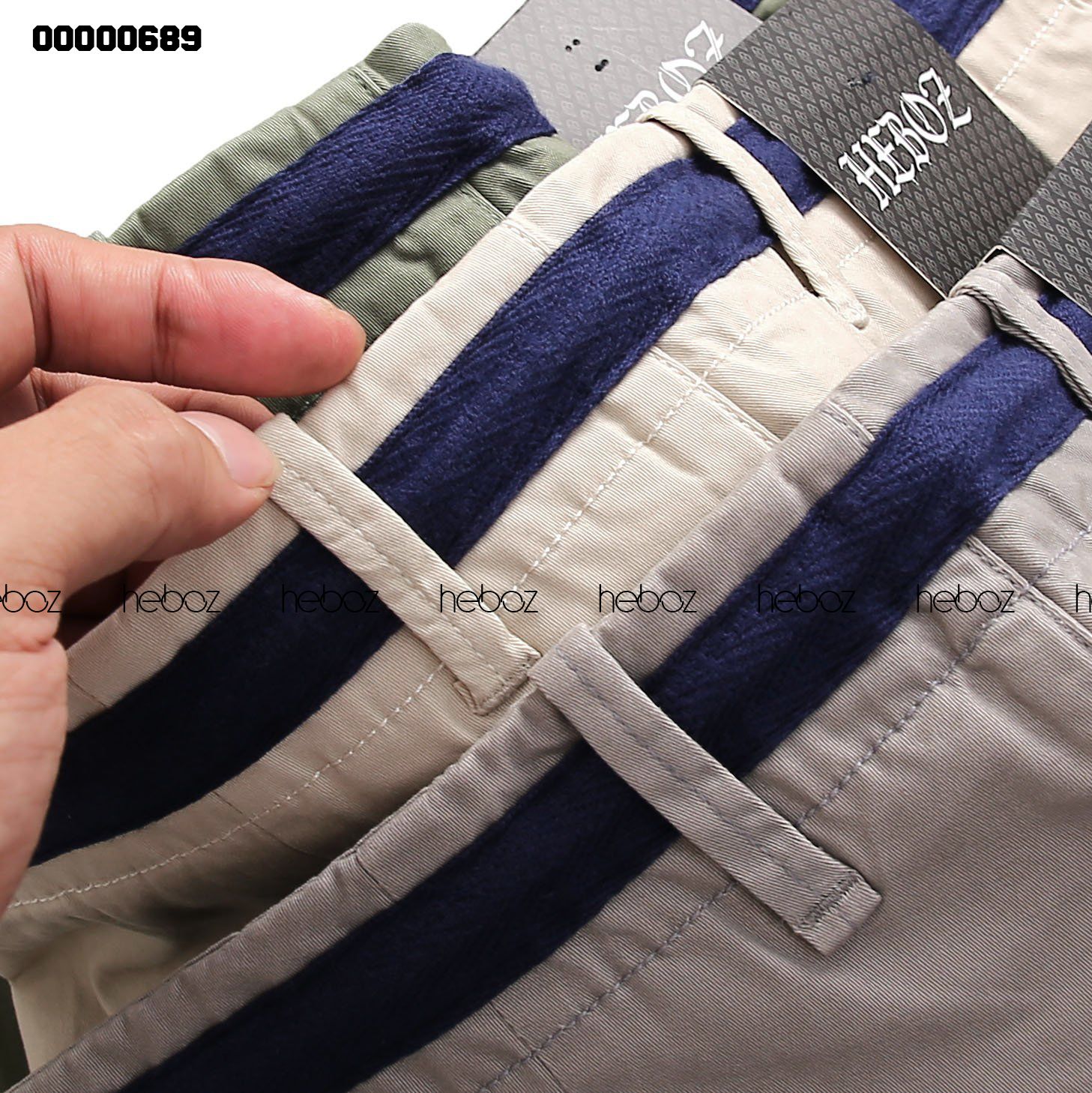 Quần short kaki Heboz phối lưng dây rút 5M - 00000689