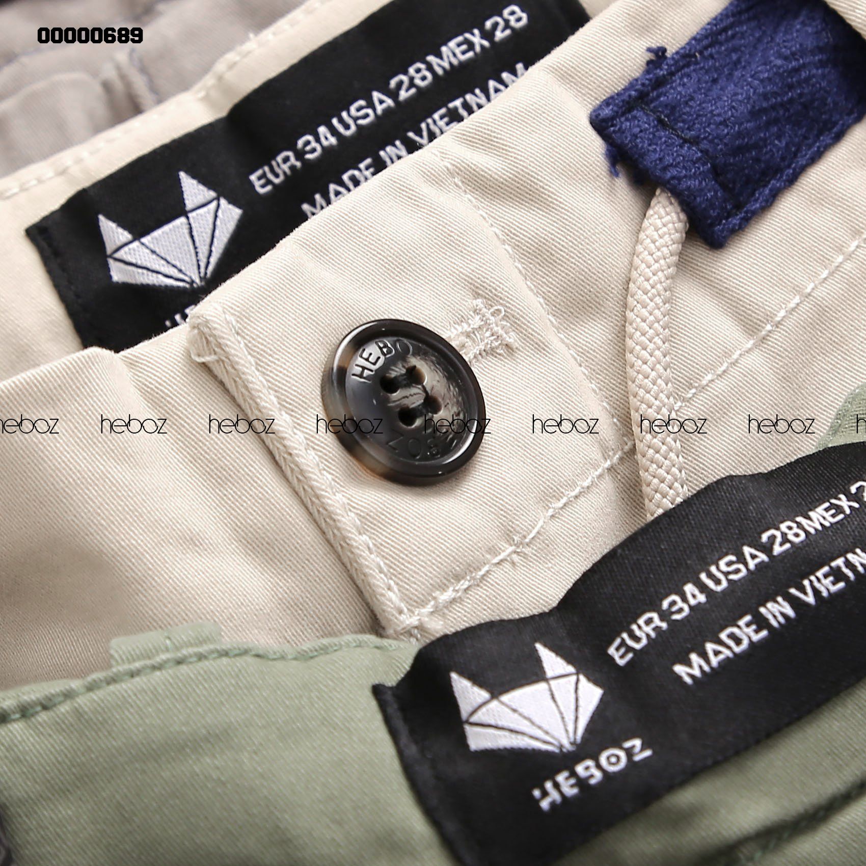 Quần short kaki Heboz phối lưng dây rút 5M - 00000689