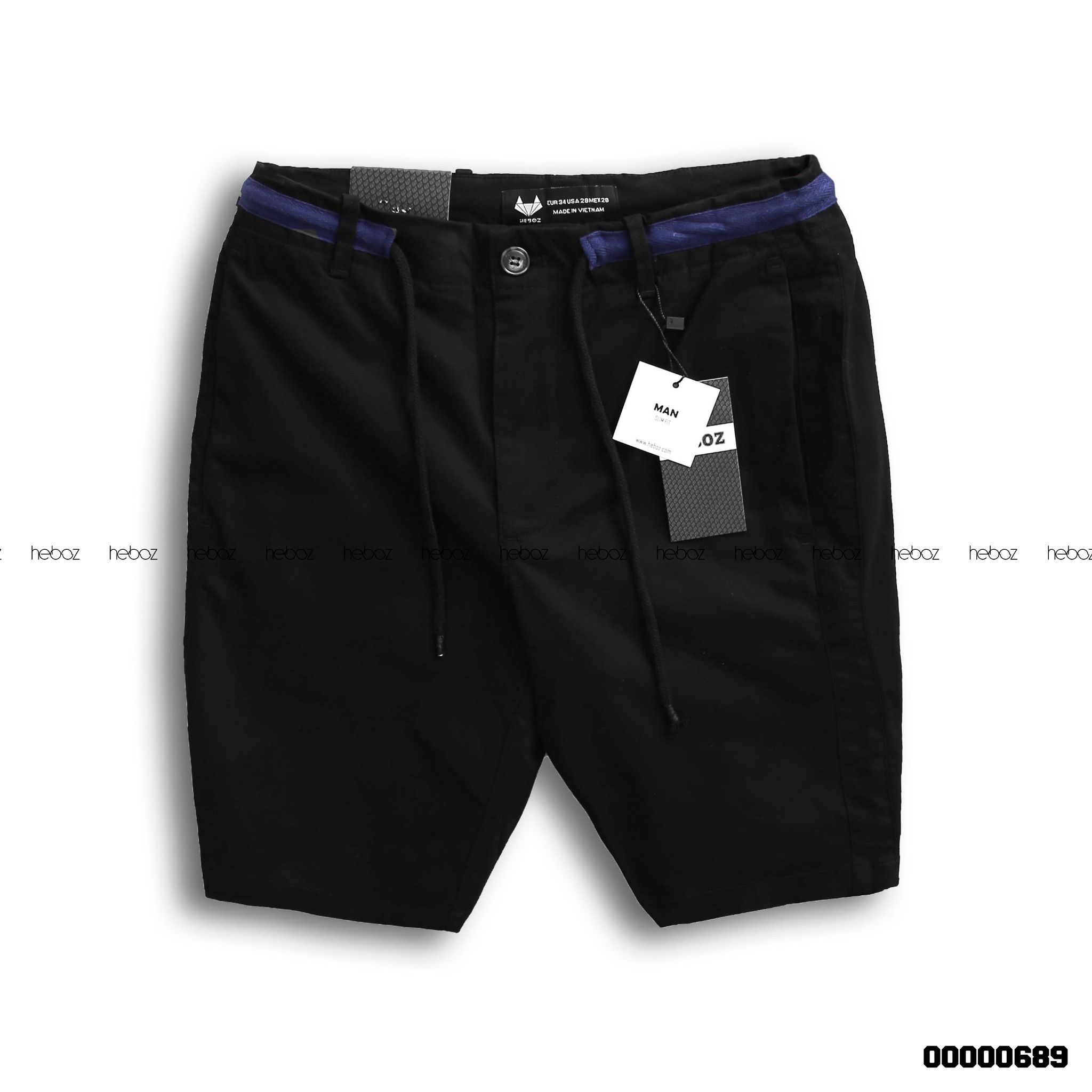 Quần short kaki Heboz phối lưng dây rút 5M - 00000689