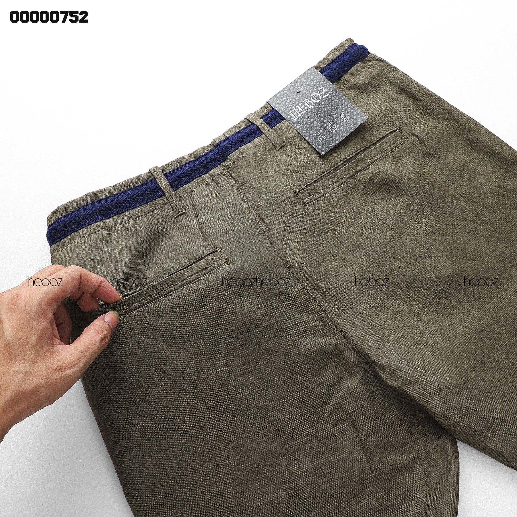 Quần short linen Heboz phối lưng dây rút 3M -00000752