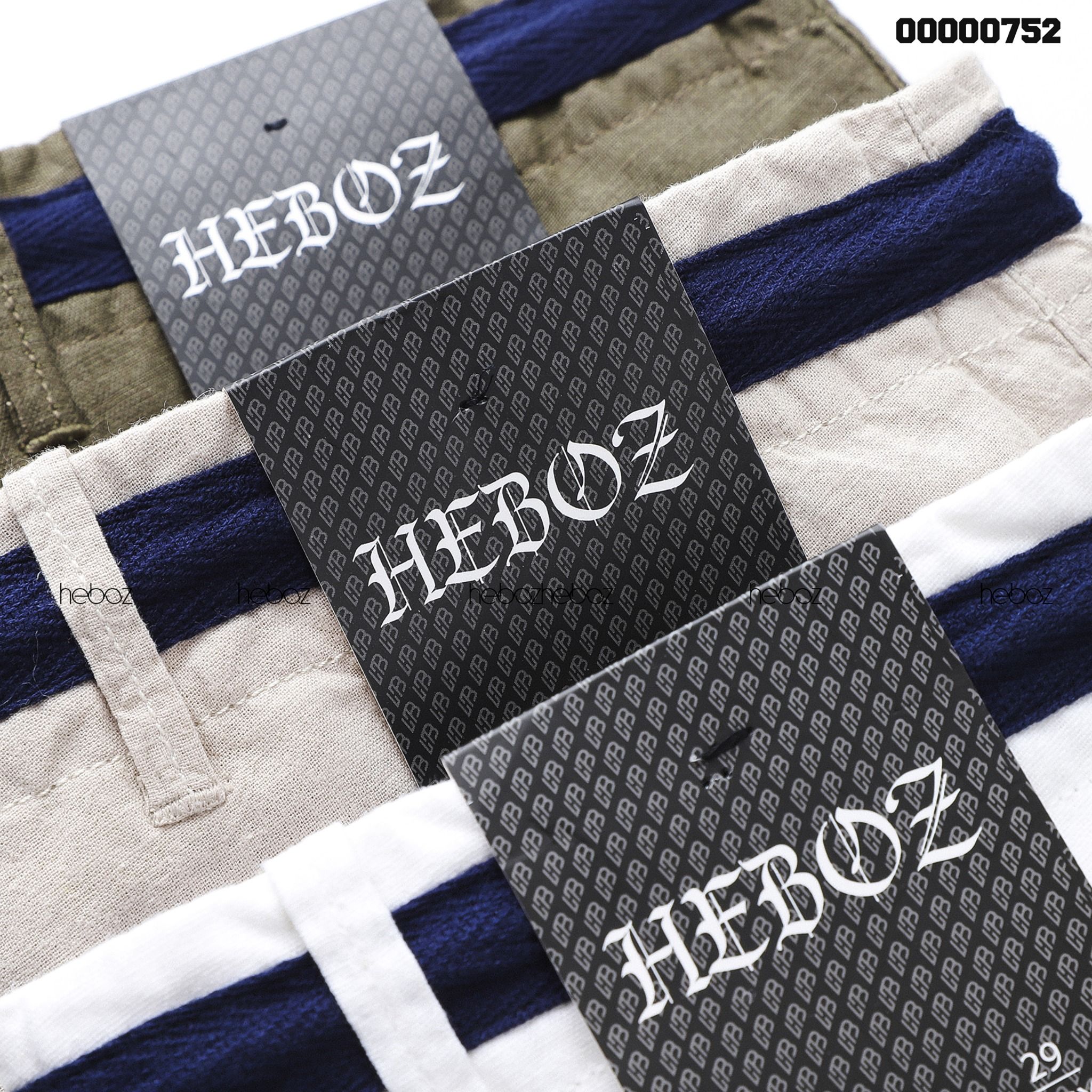 Quần short linen Heboz phối lưng dây rút 3M -00000752