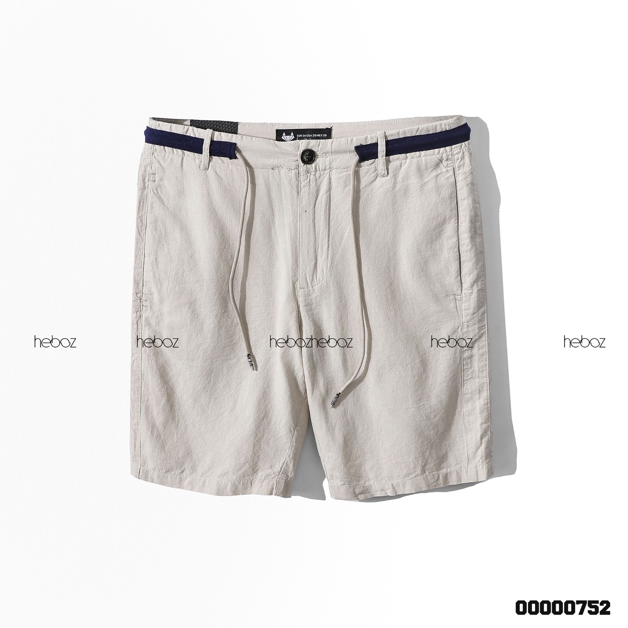 Quần short linen Heboz phối lưng dây rút 3M -00000752